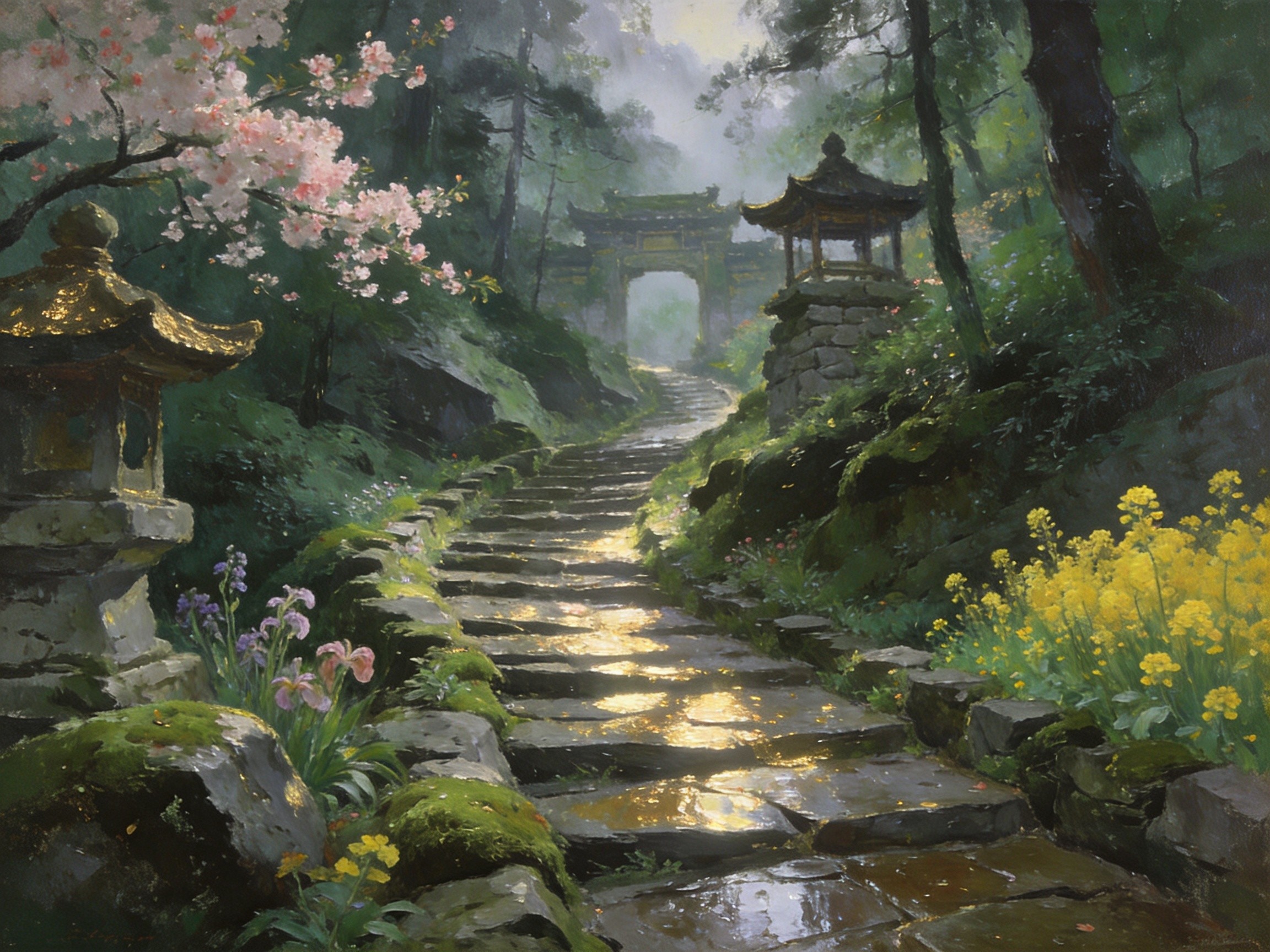 榉根岭古徽道春色