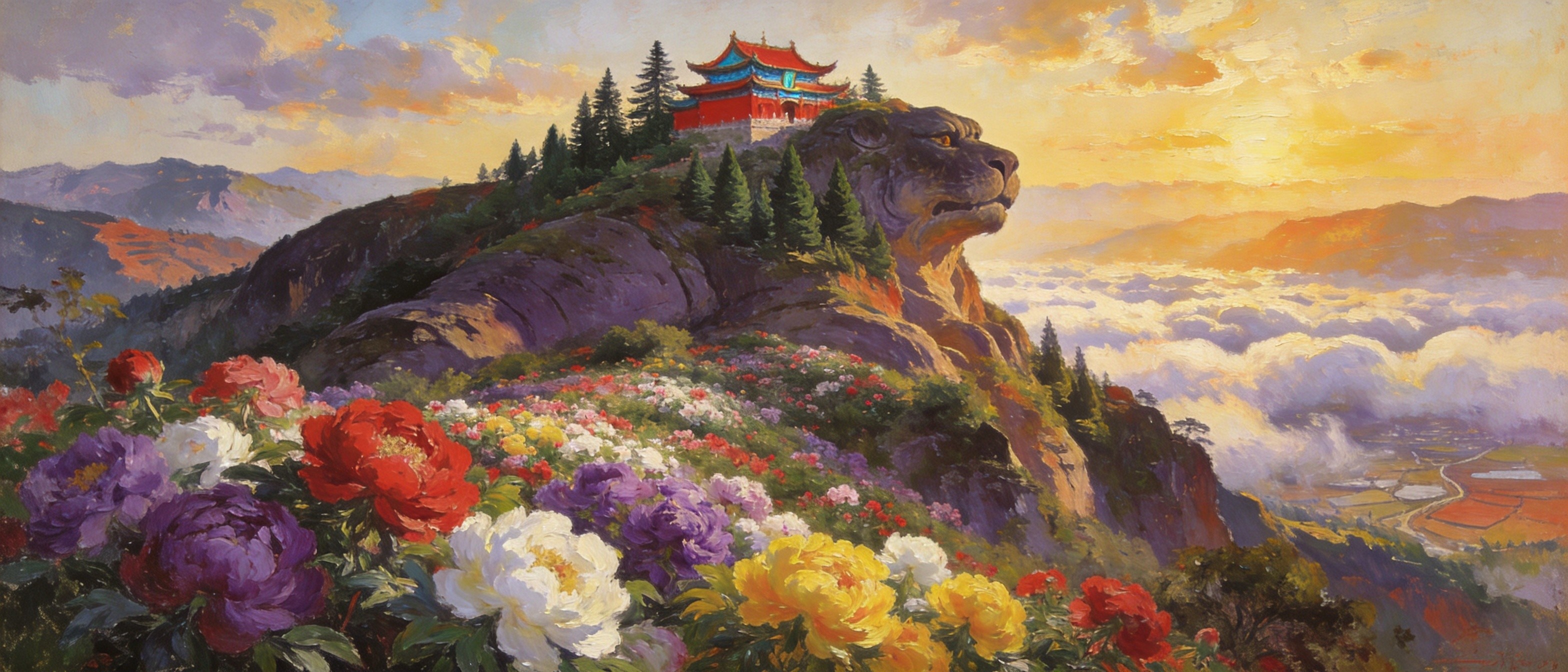 狮子山牡丹盛景
