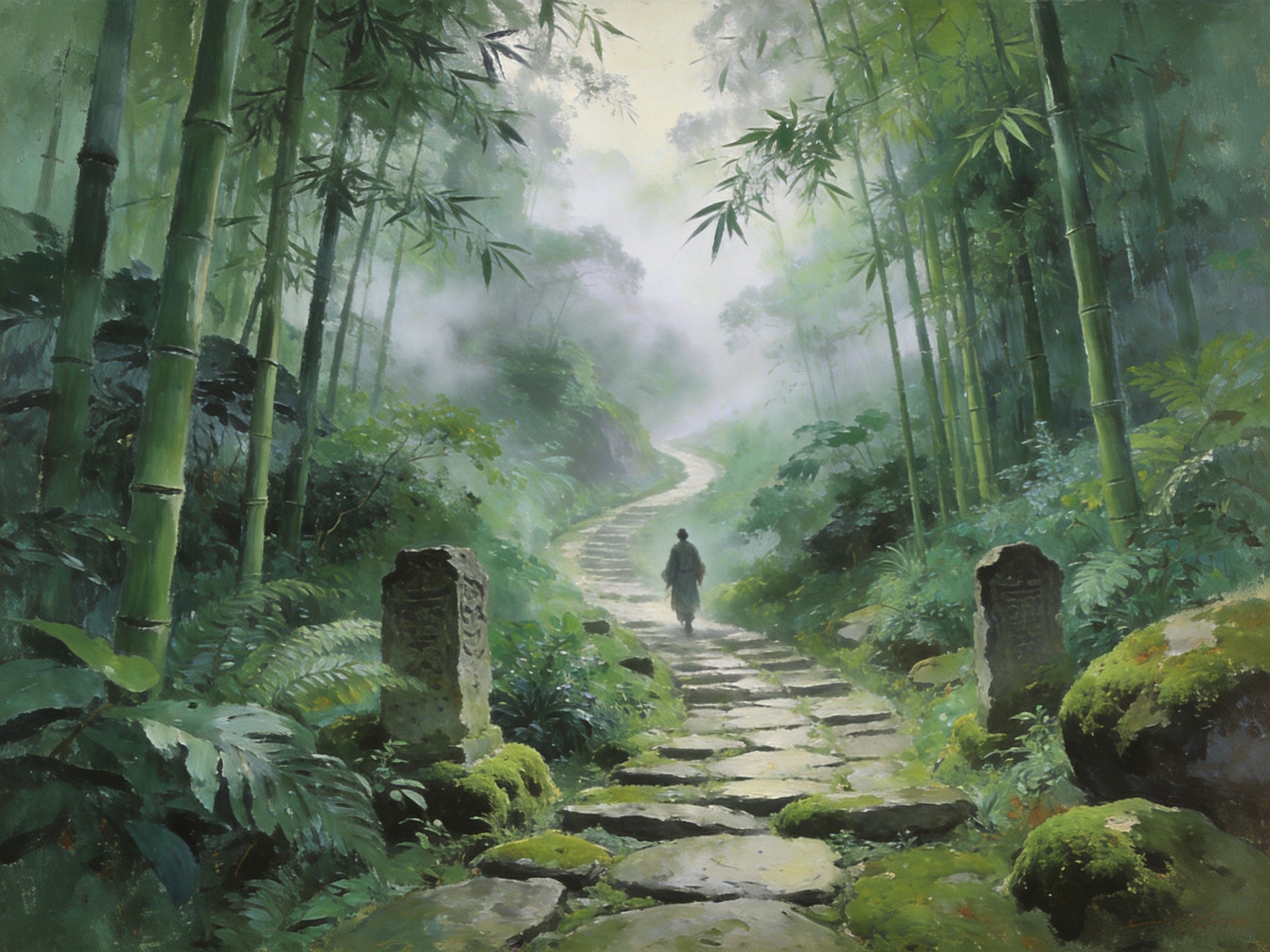 括苍古道云雾中的千年石径