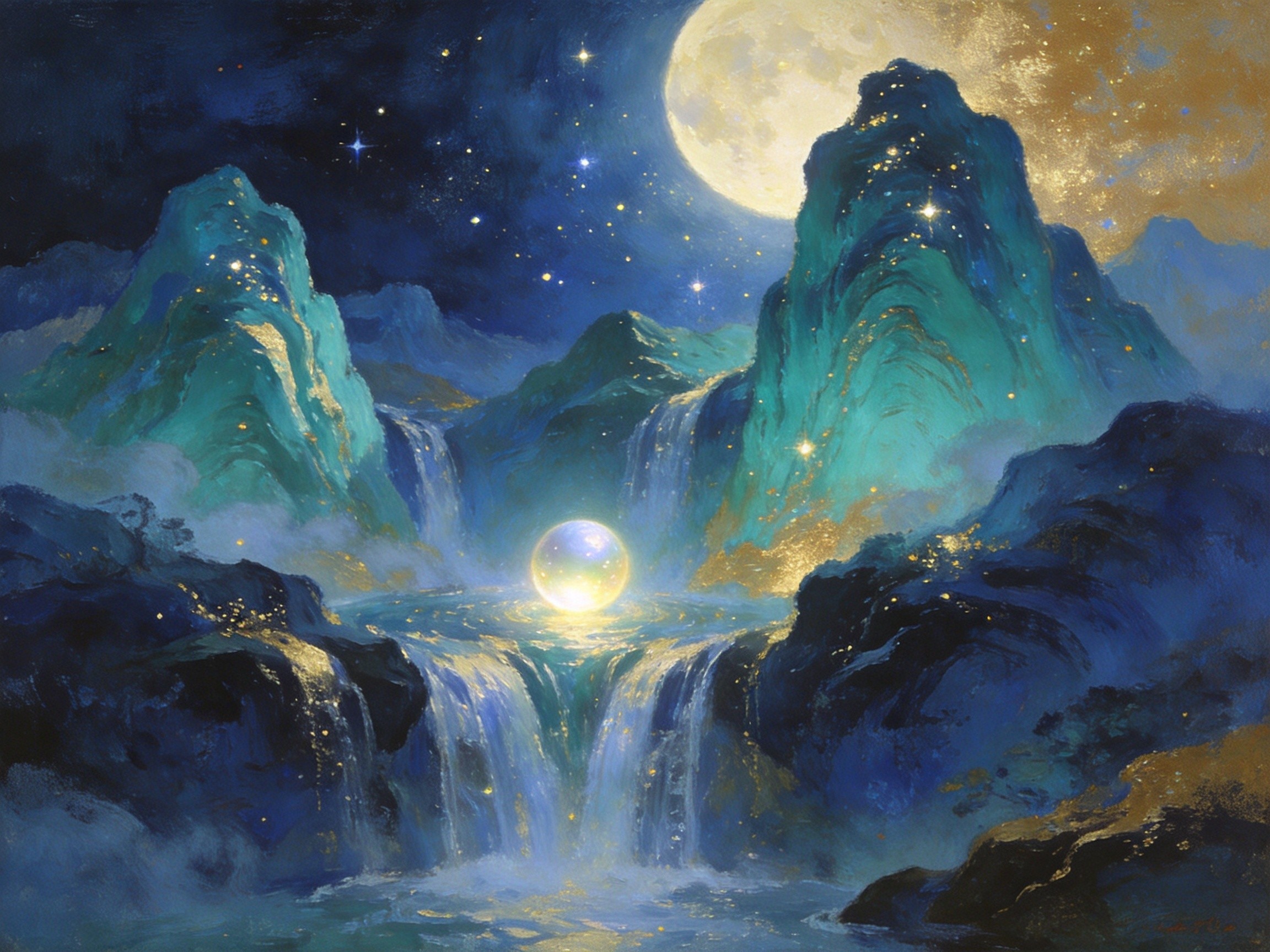 深山明珠清泉映