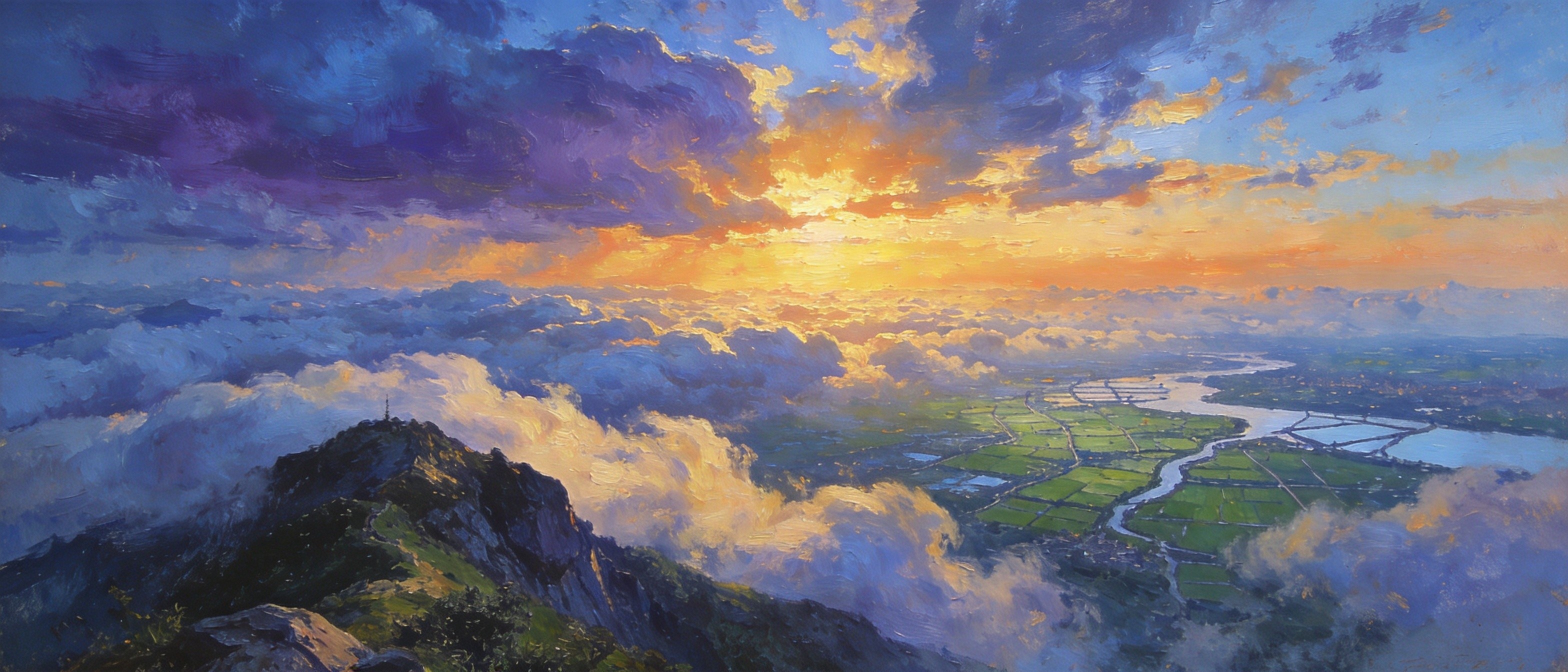 大雁山顶云海翻涌