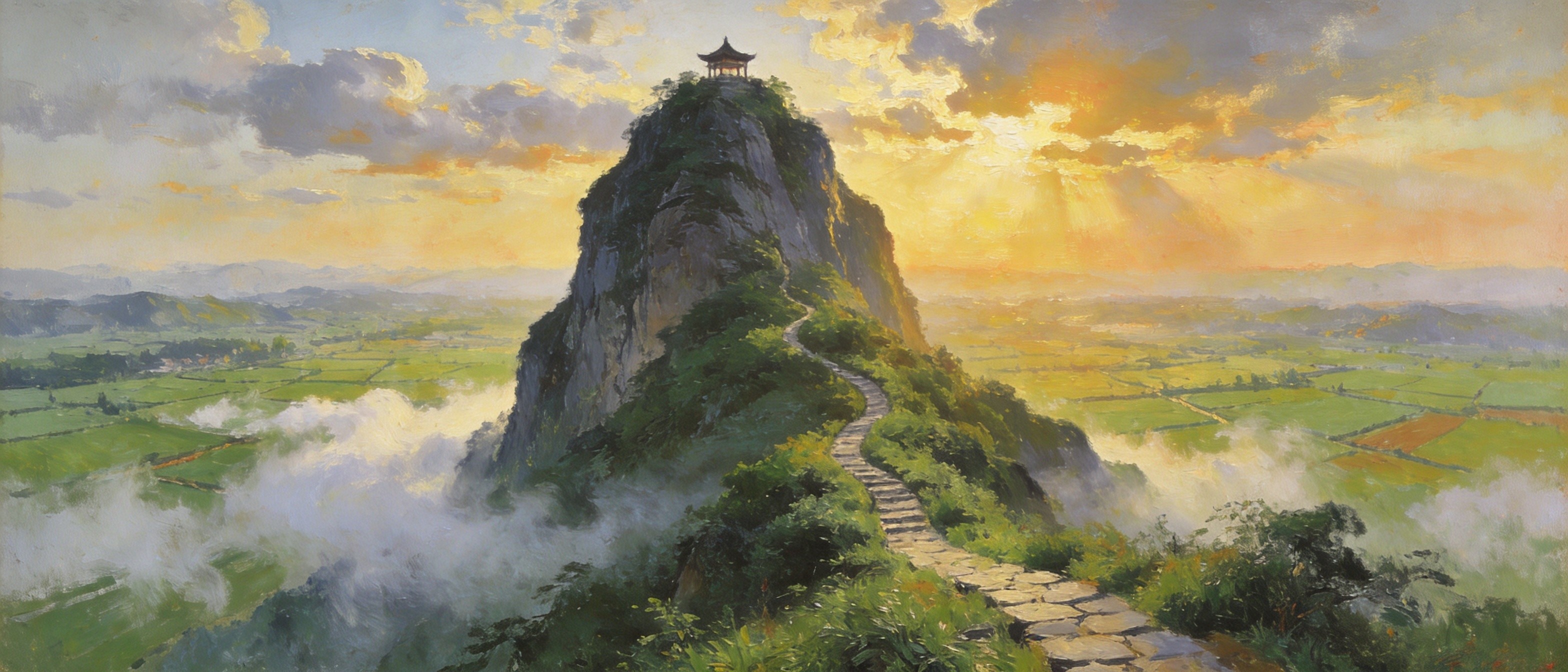 独秀山青立苍穹