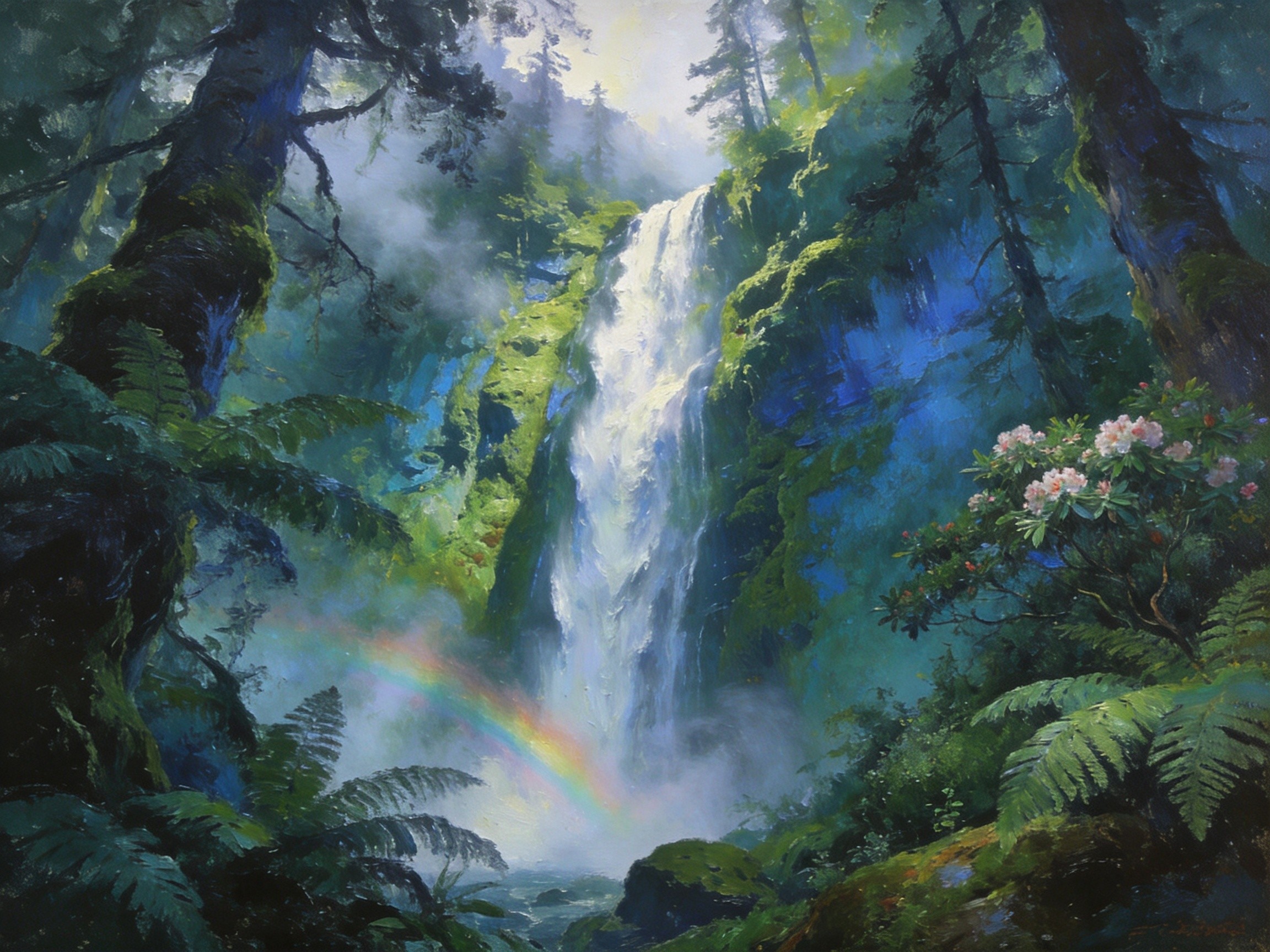 药王山马尾瀑飞流