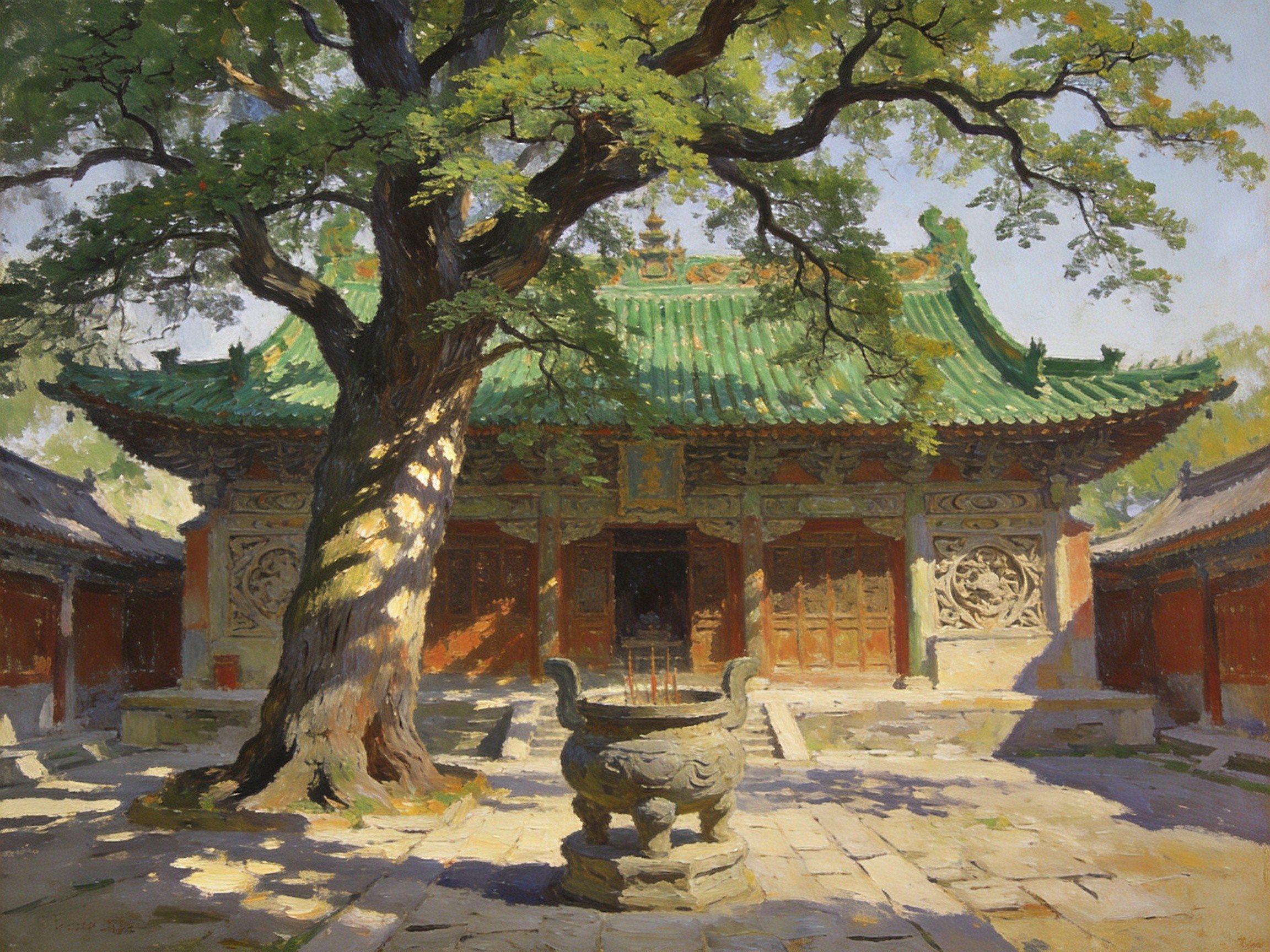武王庙前古柏森森