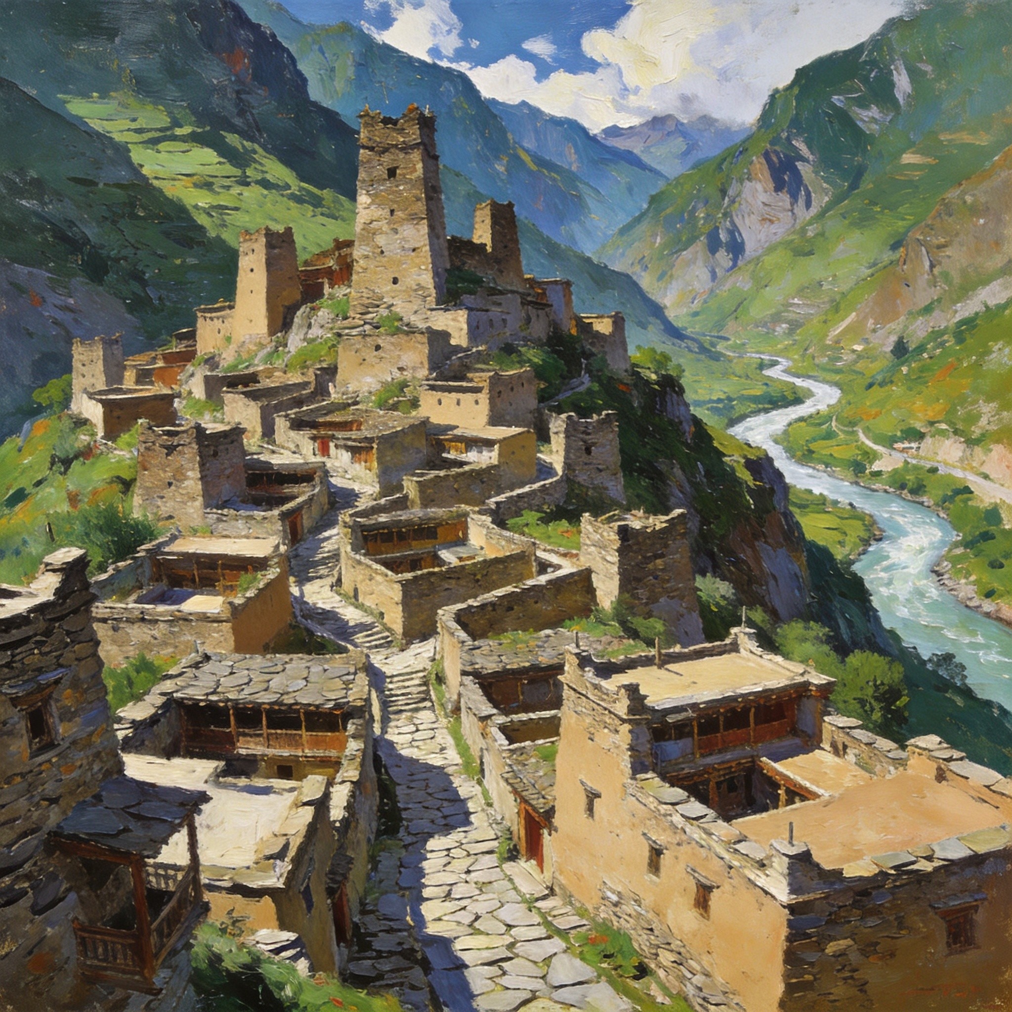 桃坪羌寨卧山梁