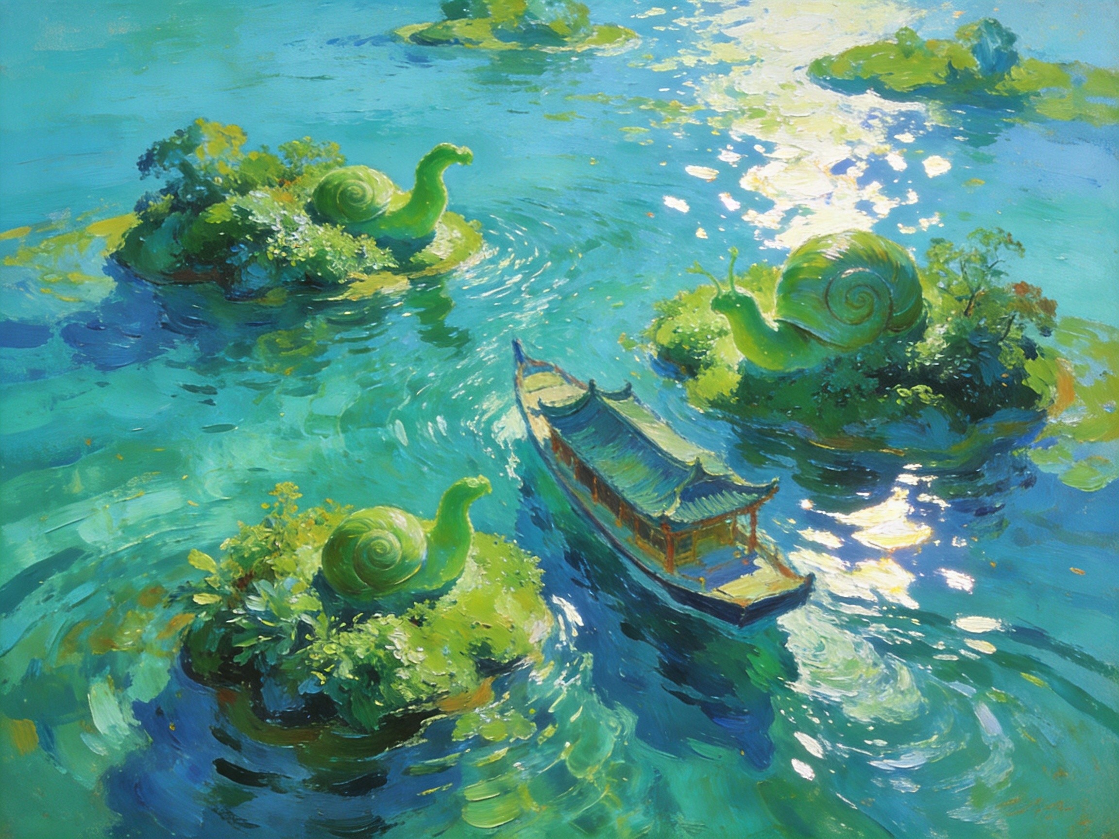 青螺浮碧水
