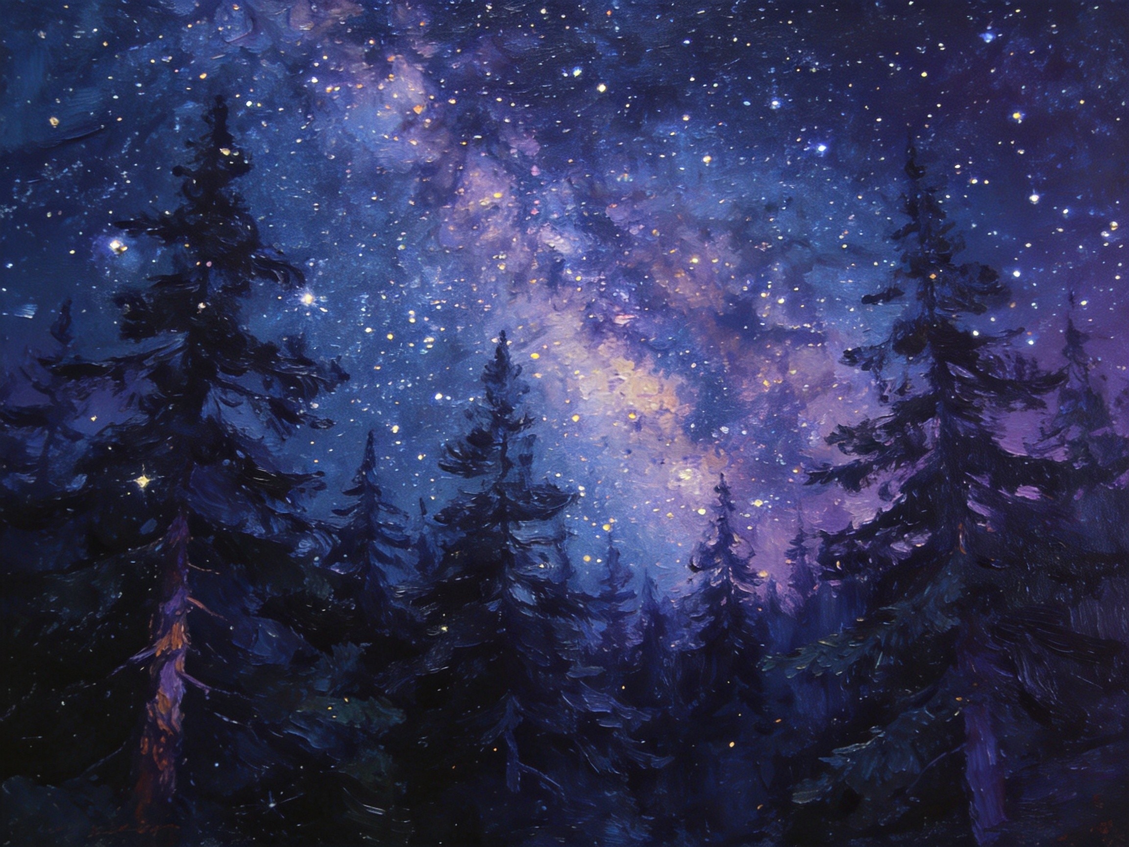 红安星空下的松涛夜色