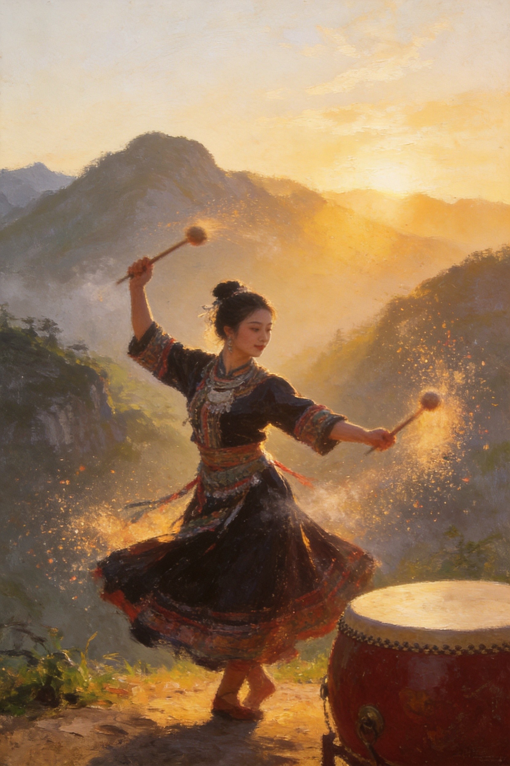 苗族花鼓 · 擂破黎明