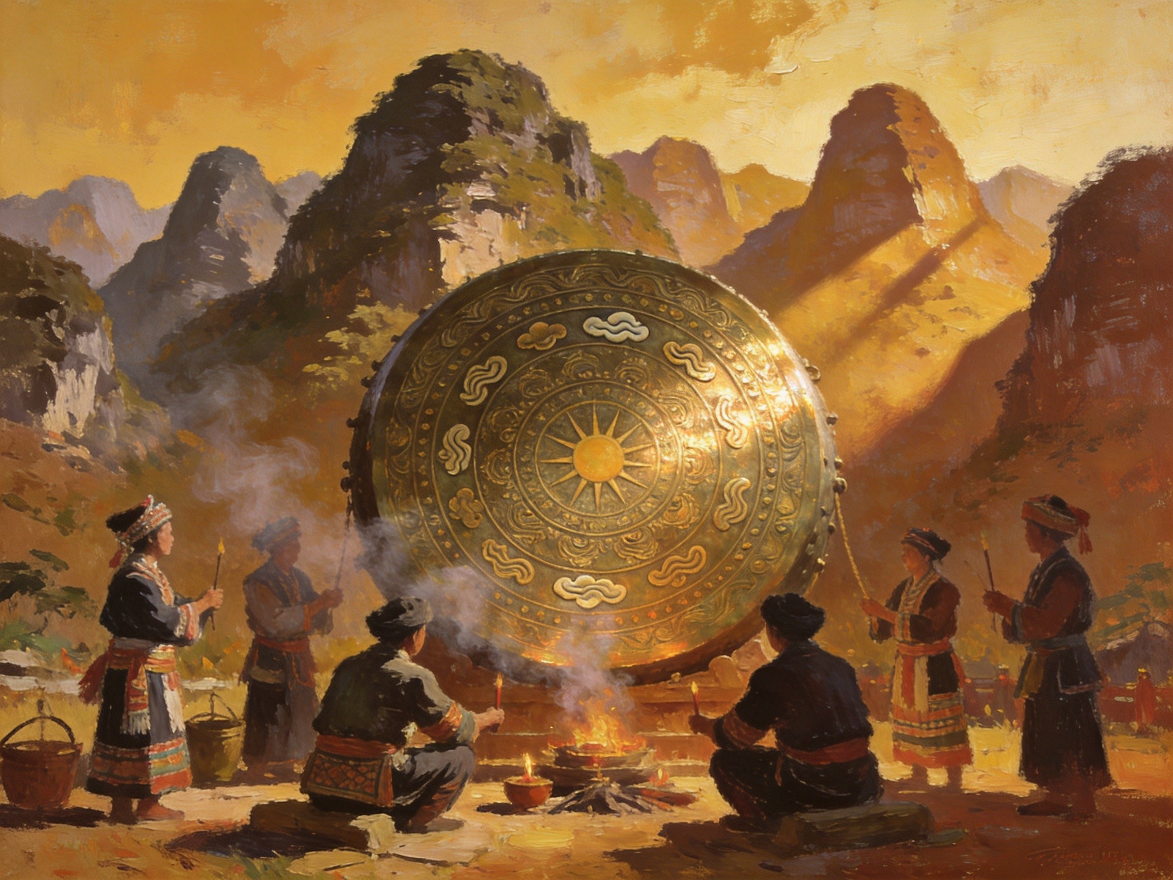 广南全景画卷：青山如黛，碧水环绕，铜鼓声中的千年烟火