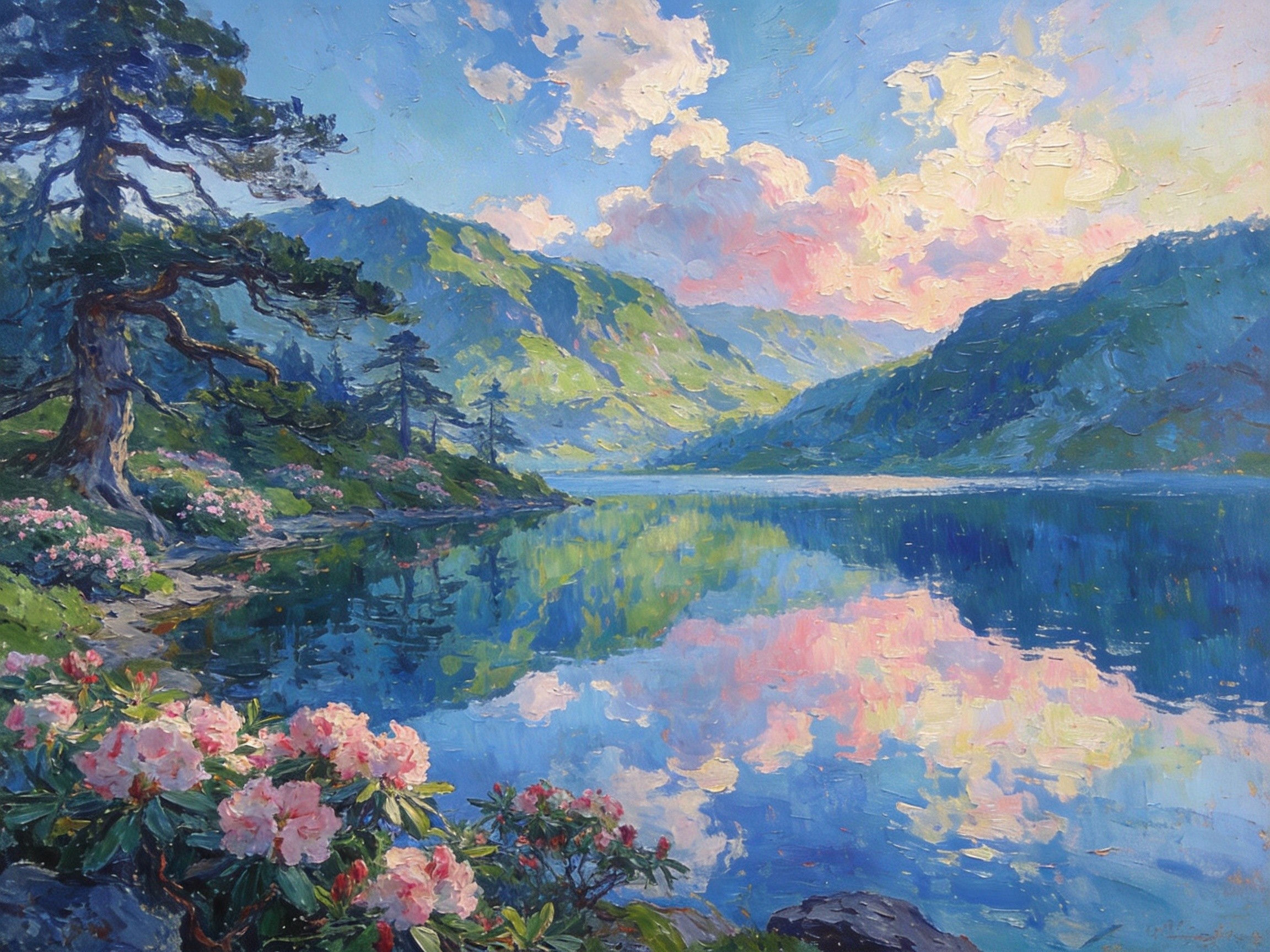 玉苍山天顶湖倒影