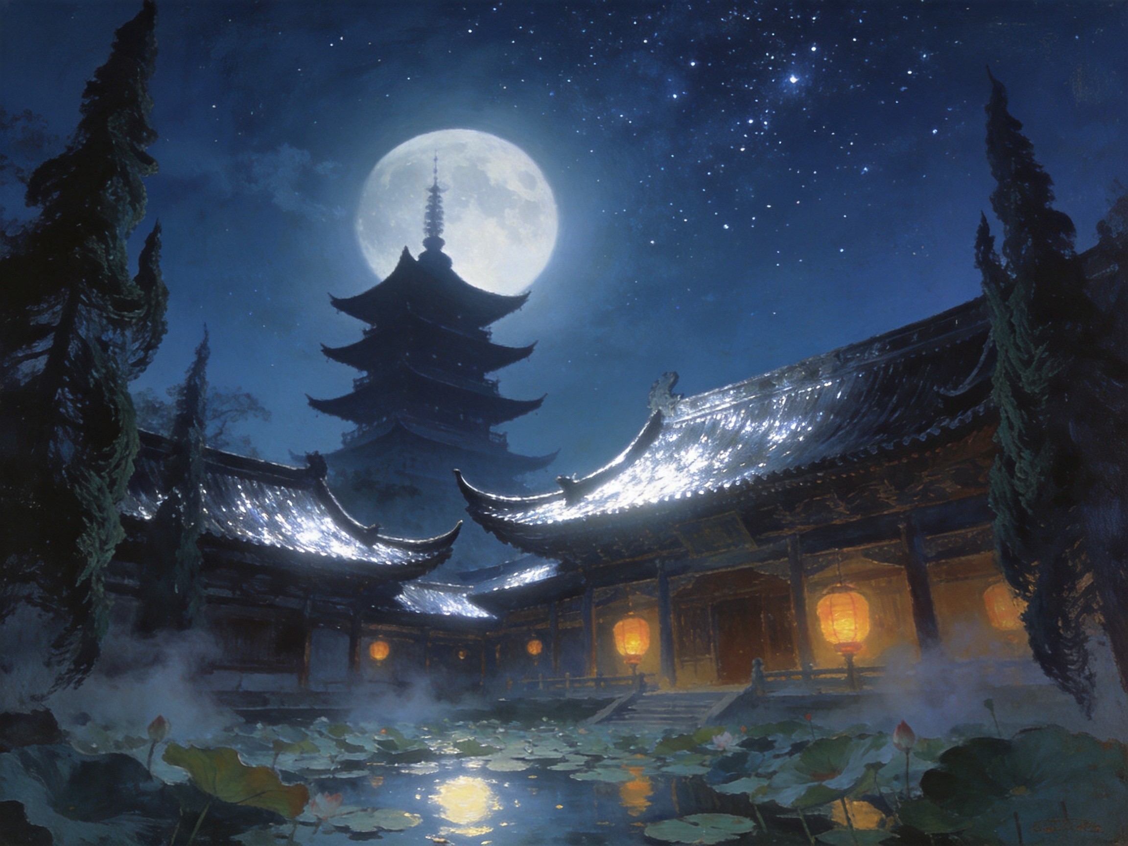 包公镇月色