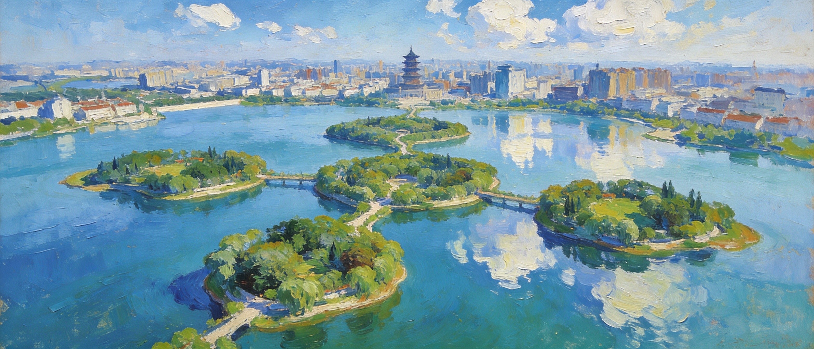 五岛湖五岛相连城中湖