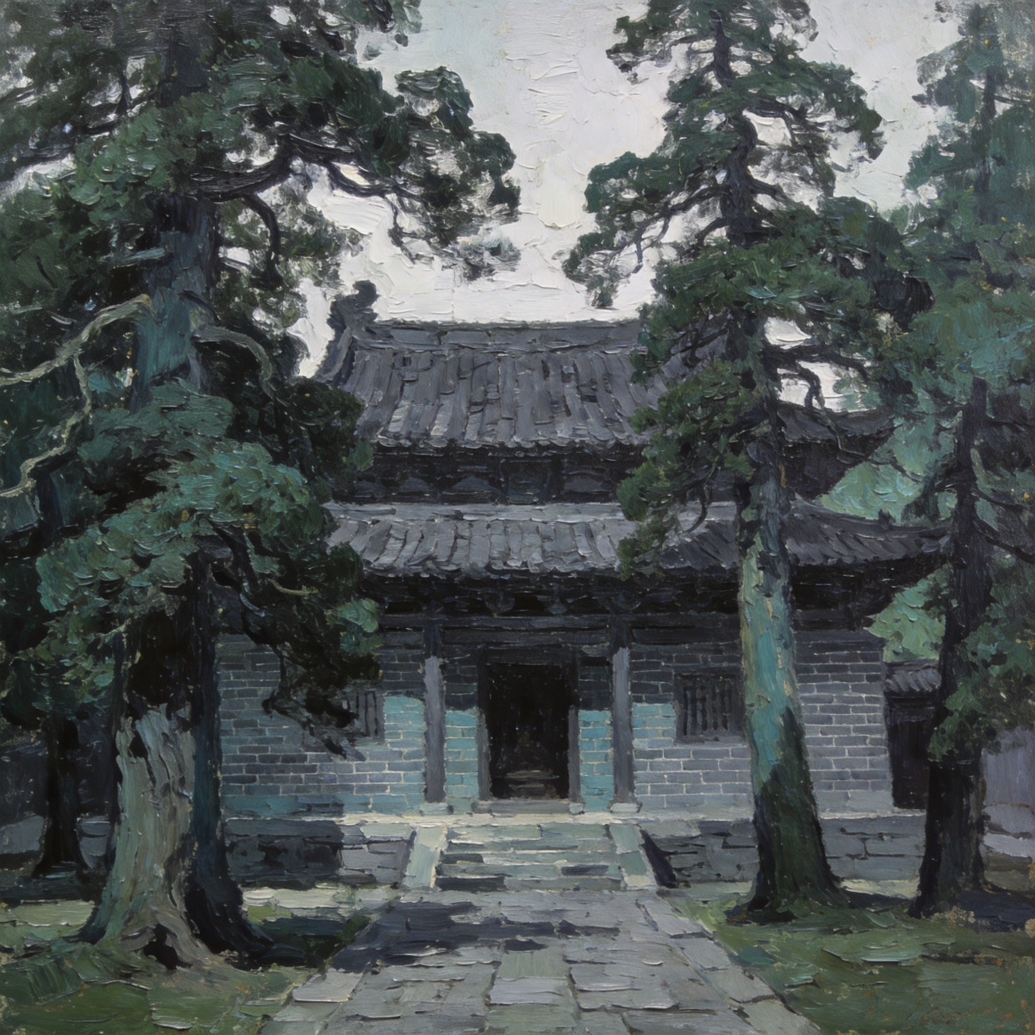 两程故里古柏