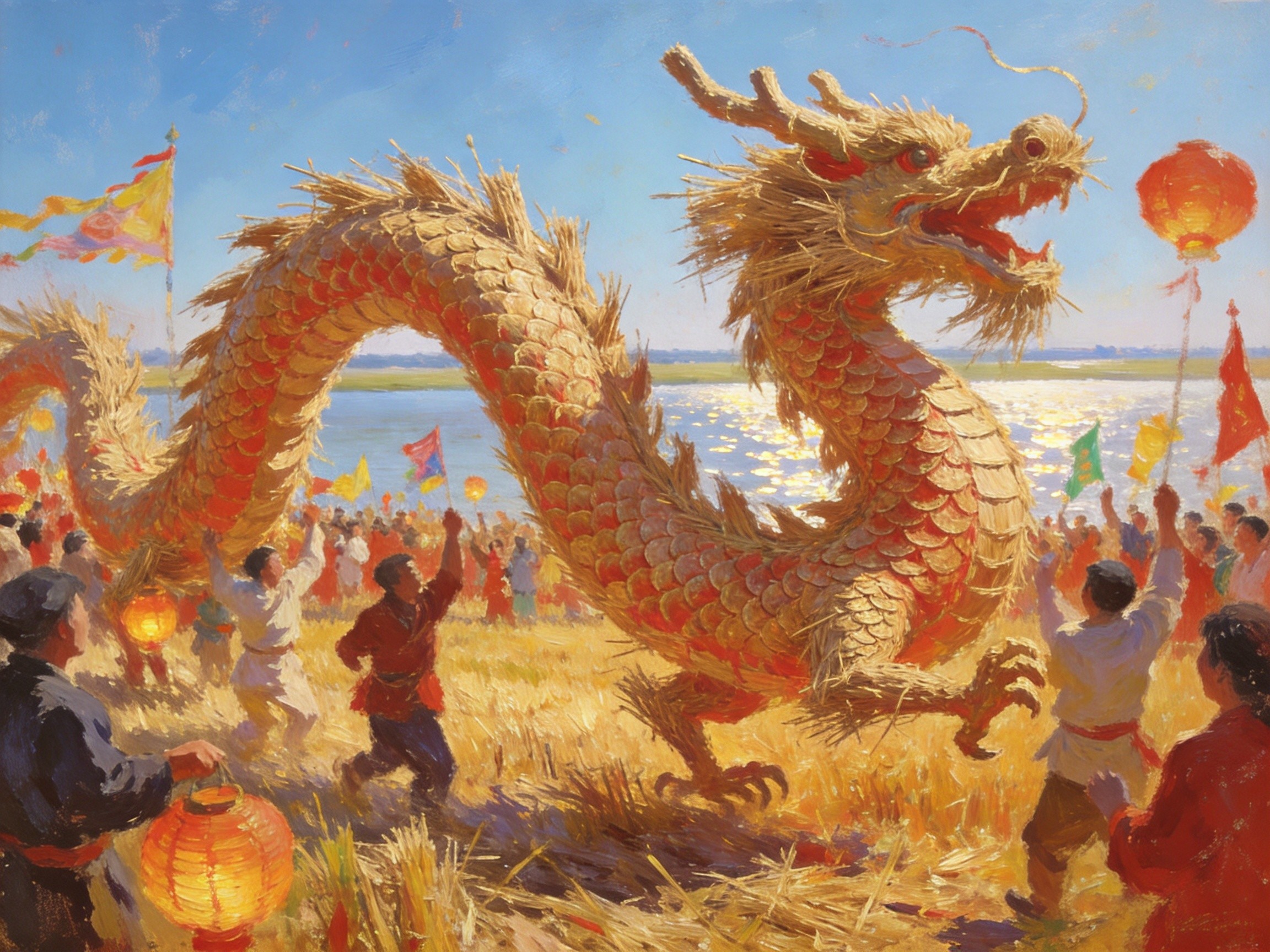 湖口草龙省级非遗稻草扎龙祈福