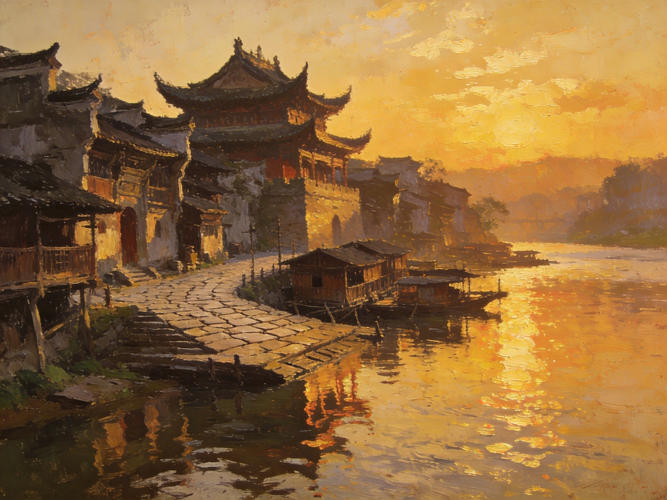 白衣古镇石板路
