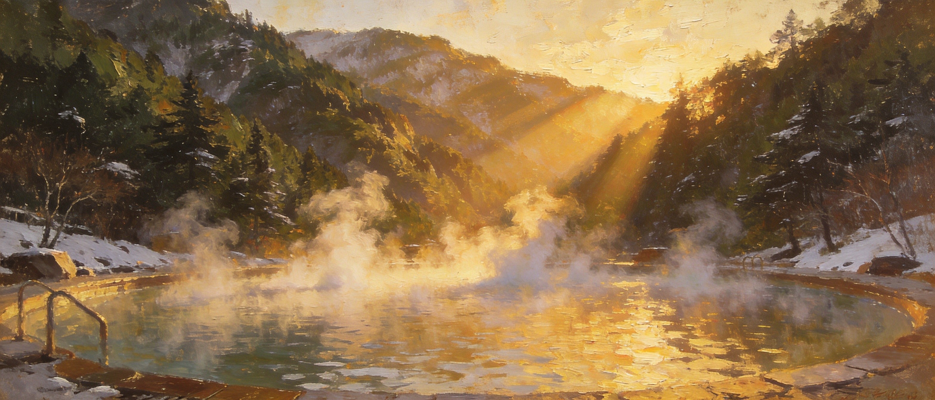 汤泉池温泉氤氲