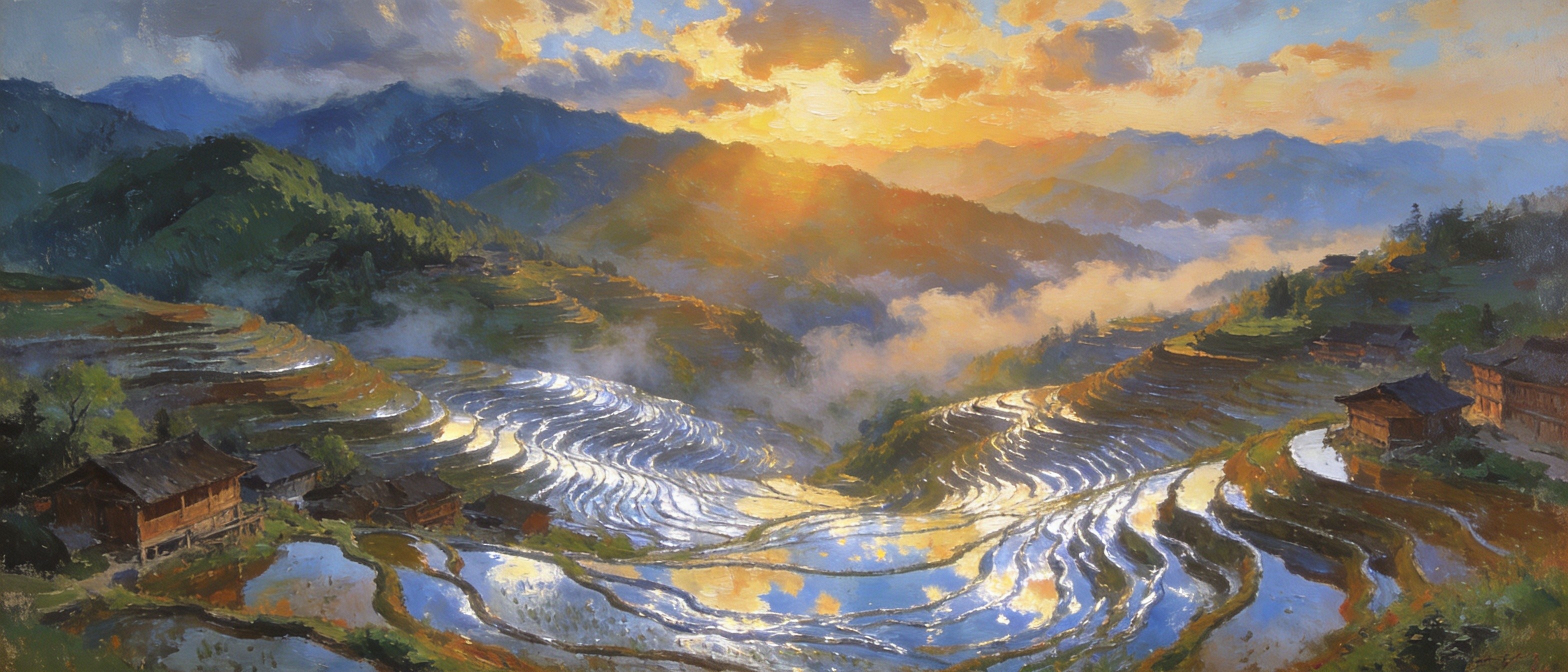 龙脊梯田·春灌银链