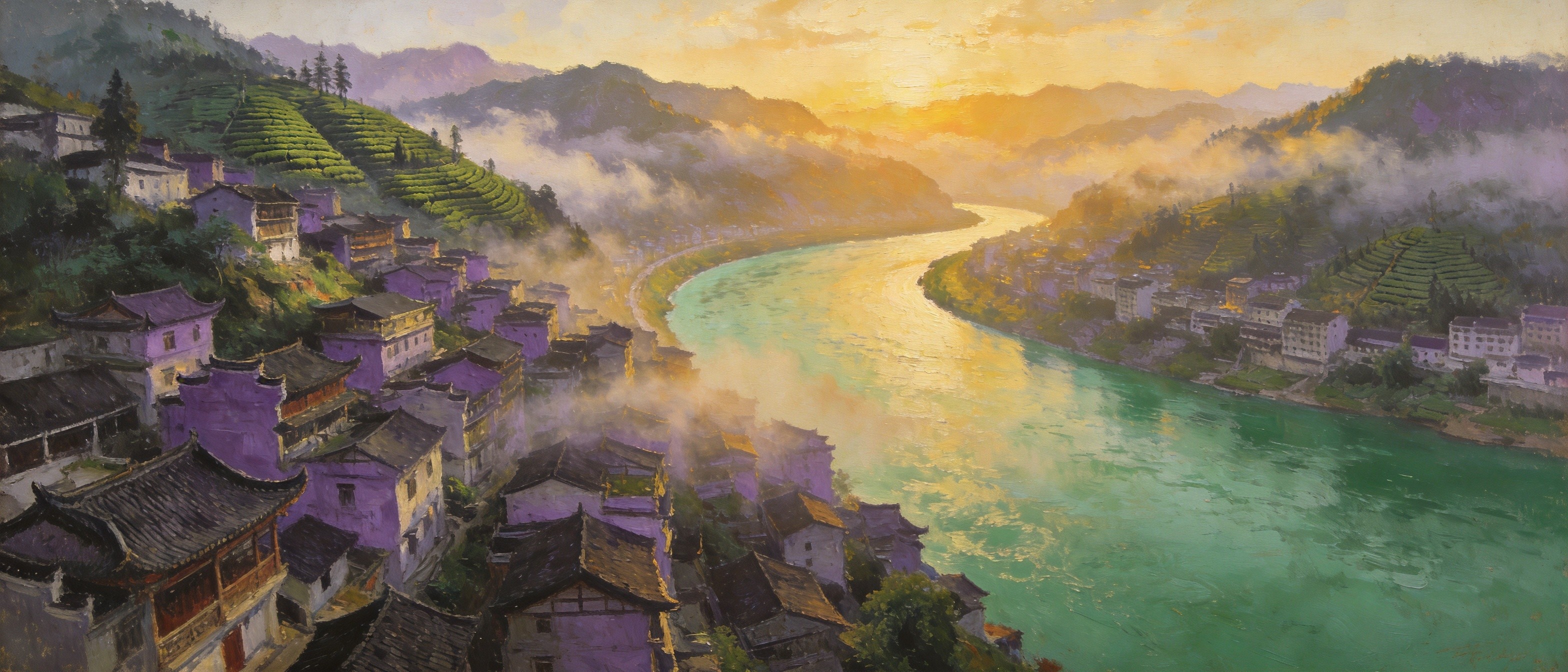 汉江环绕紫阳山城碧水抱云