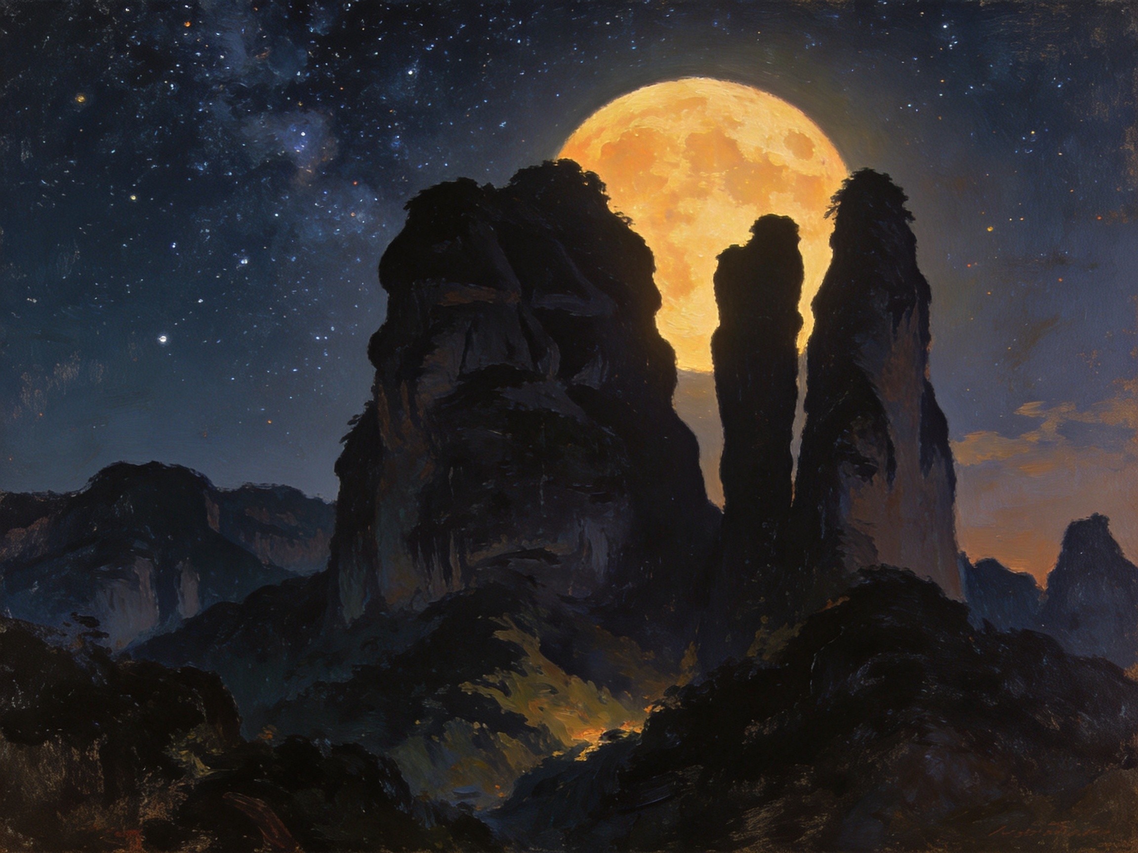 灵峰·夫妻峰夜色