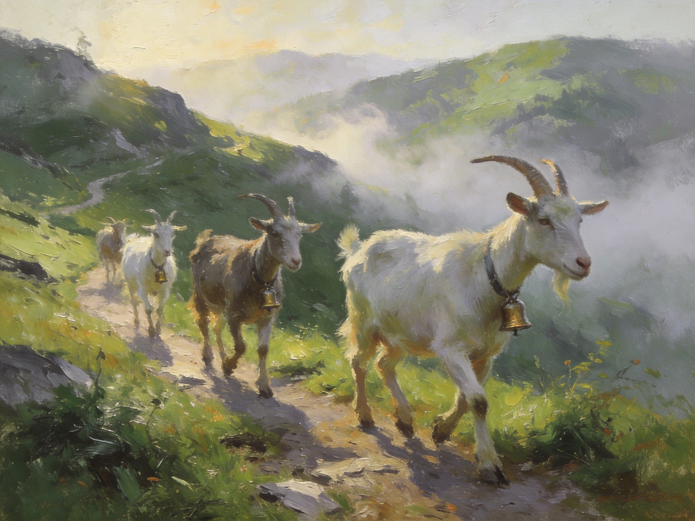 千河两岸青青草原与远山