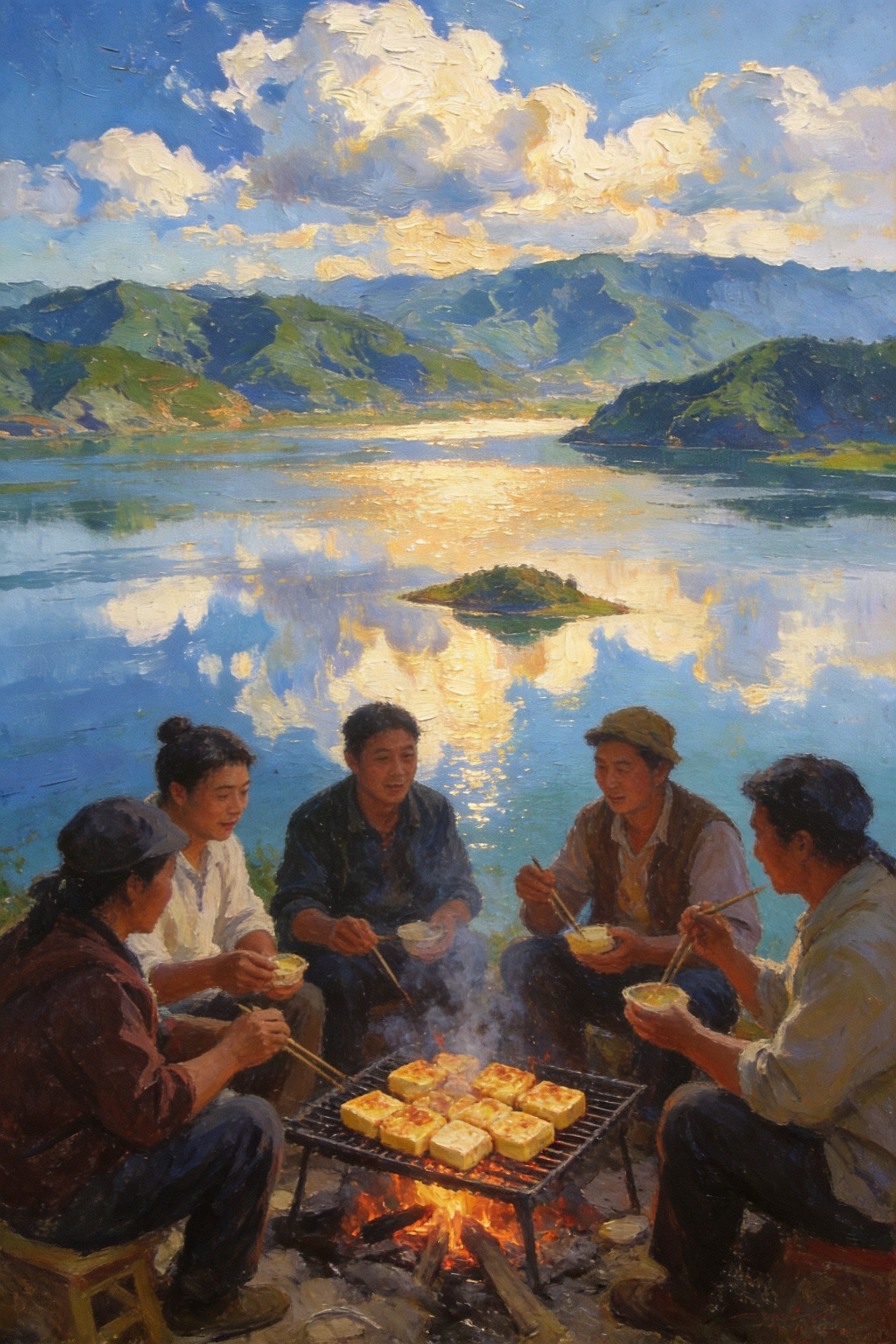 碧水栖云，湖云深处即归航