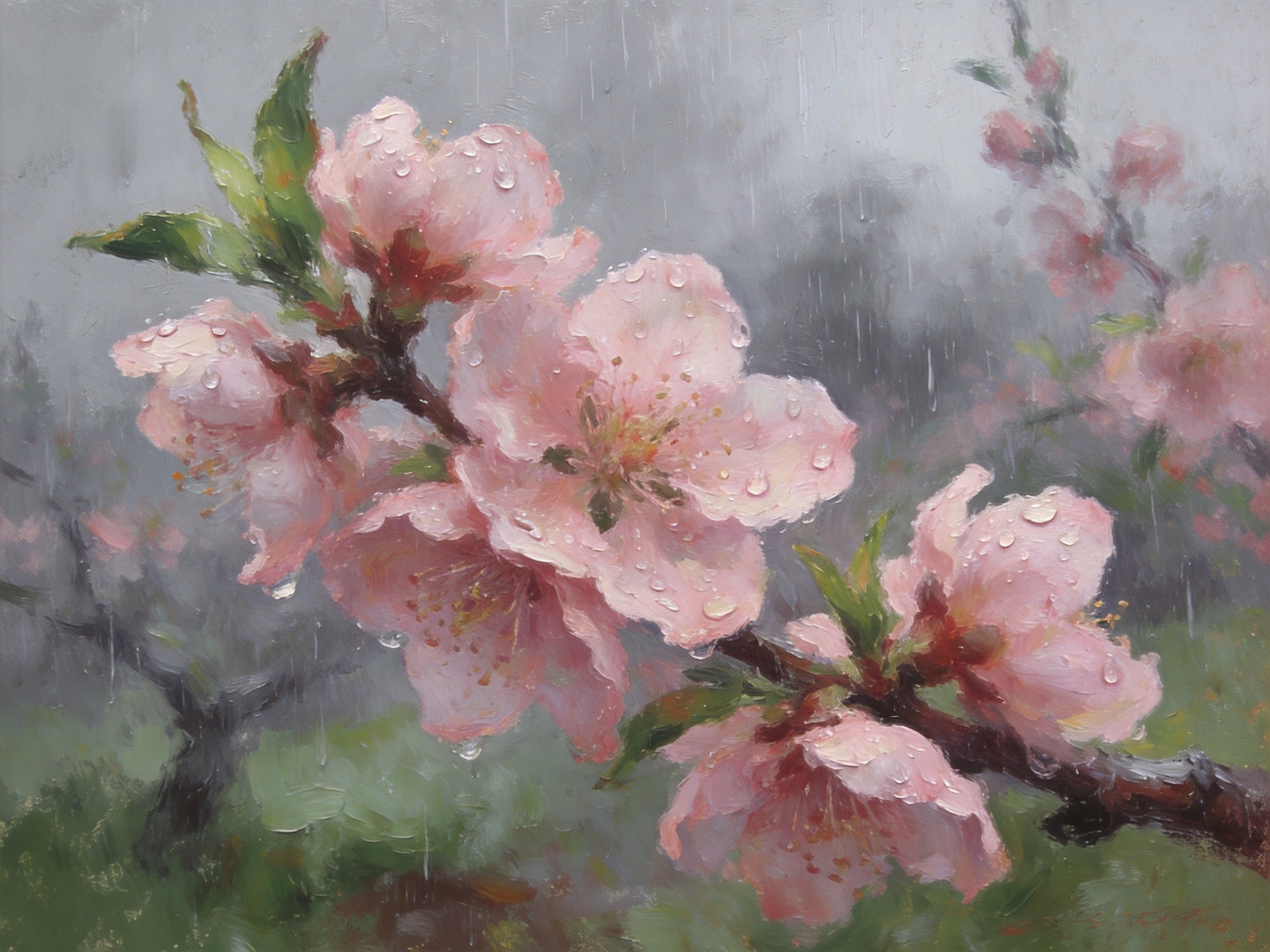 团风四月桃花雨濛濛