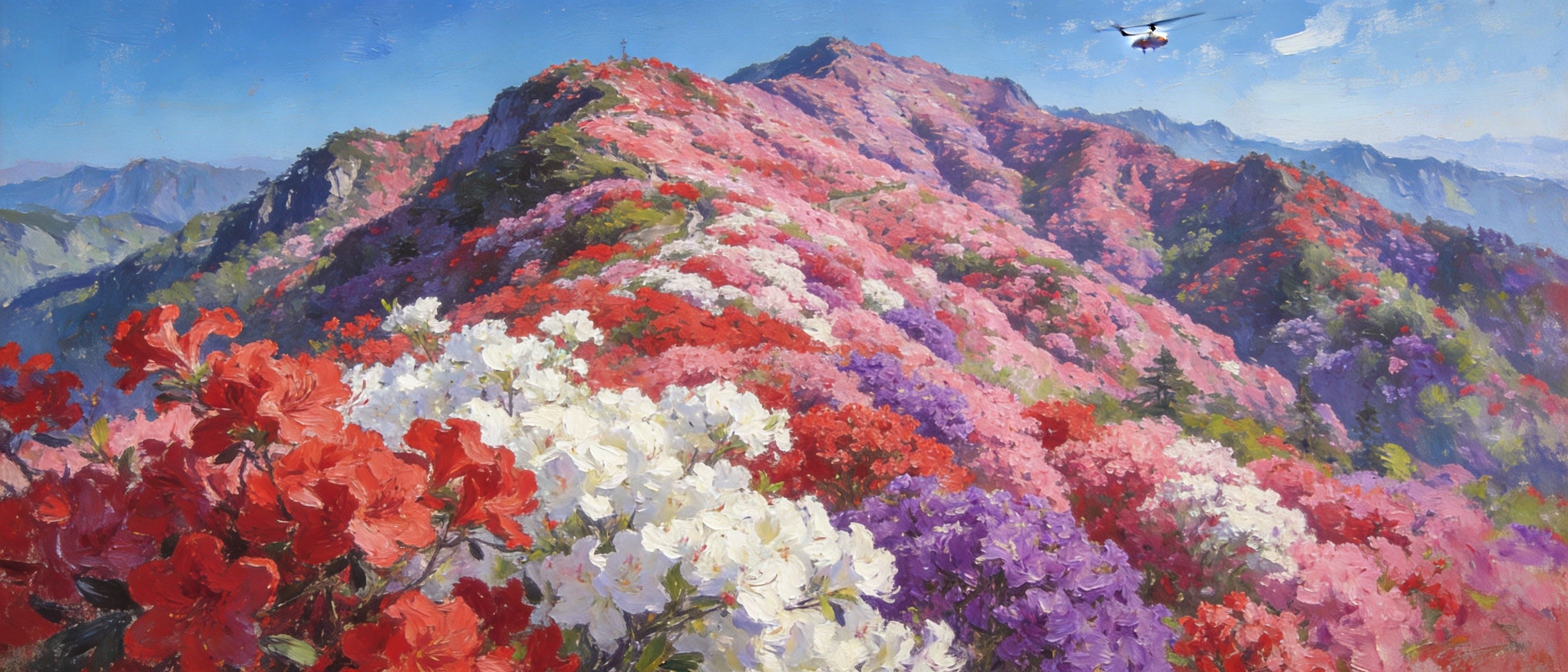 井冈山笔架山十万亩高山杜鹃花海