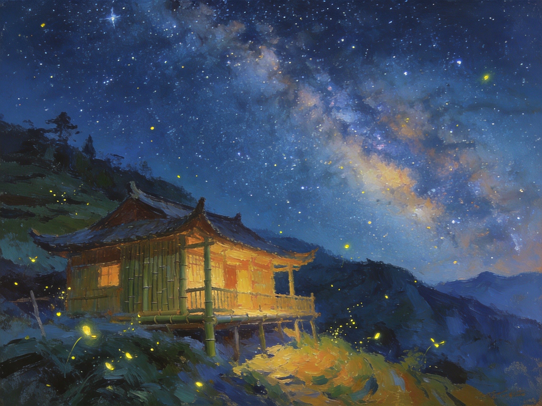 竹楼星夜