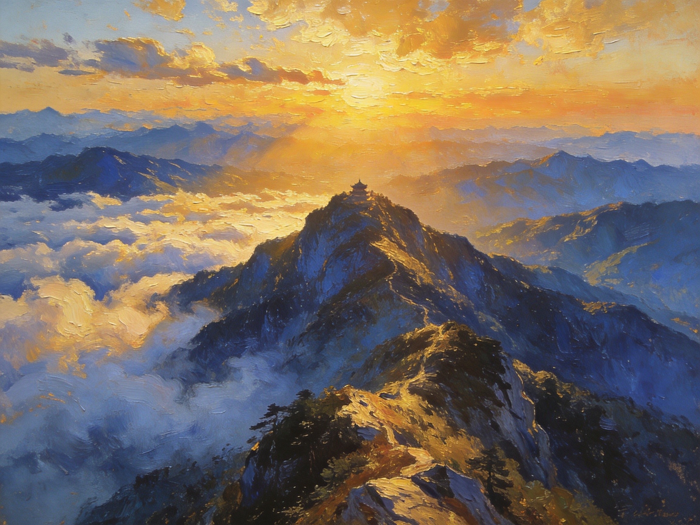 明堂山主峰云海日出
