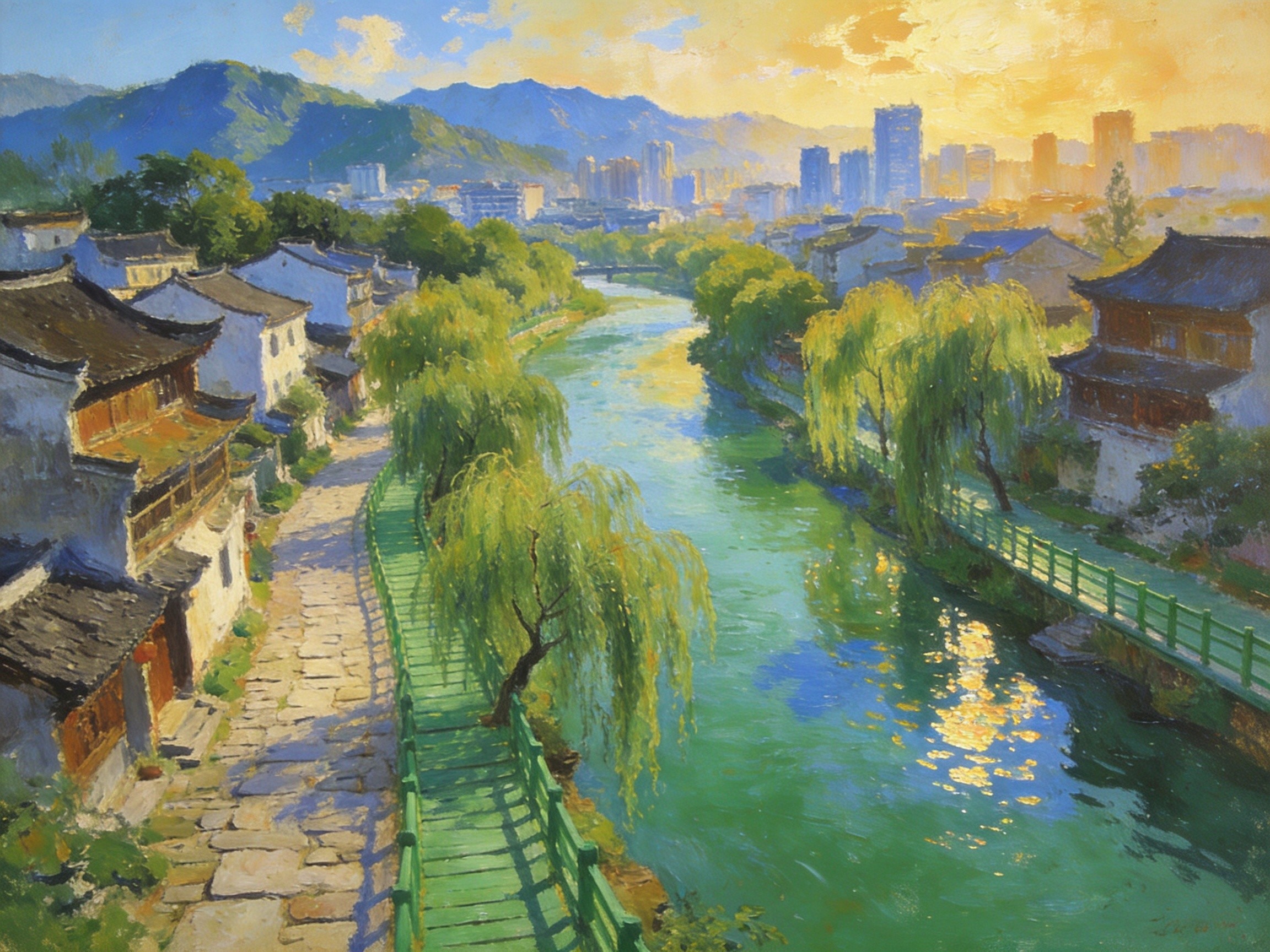 须江碧水穿城而过