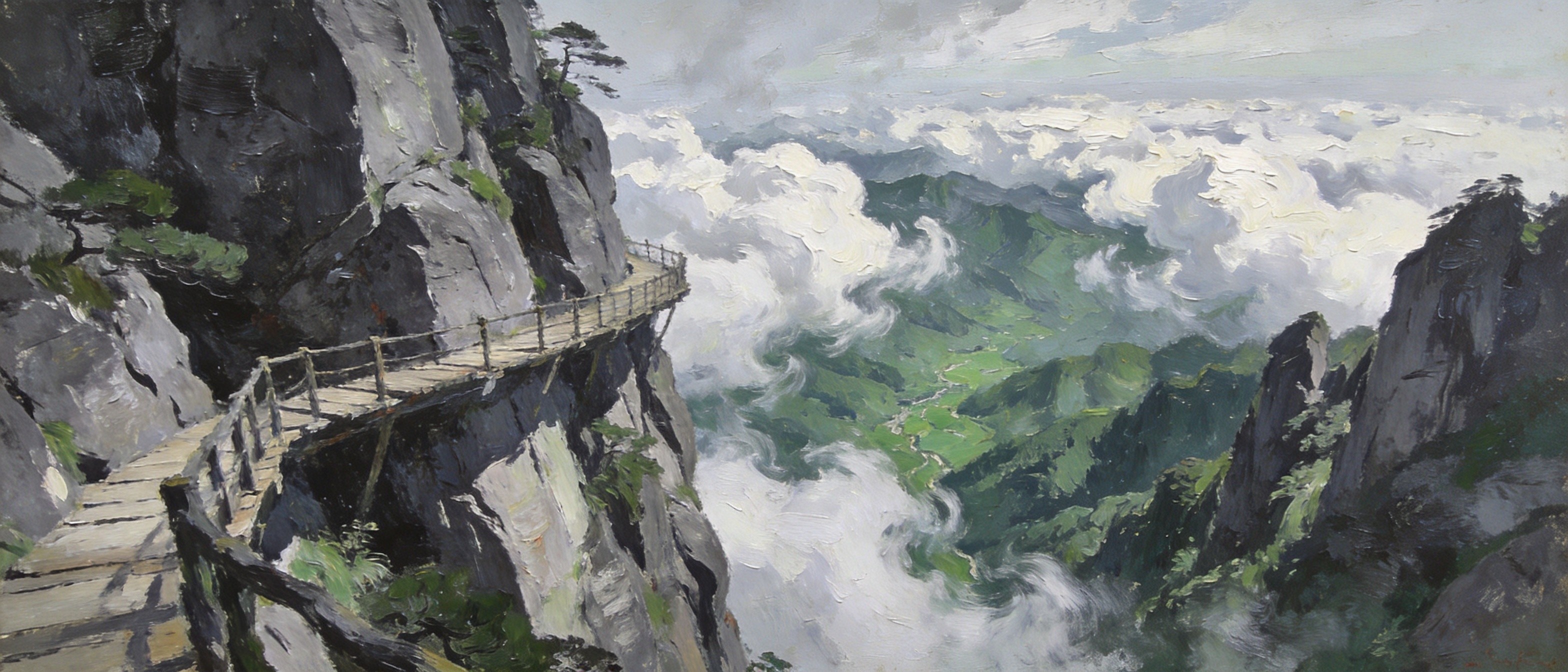 三清山高空栈道与奇峰