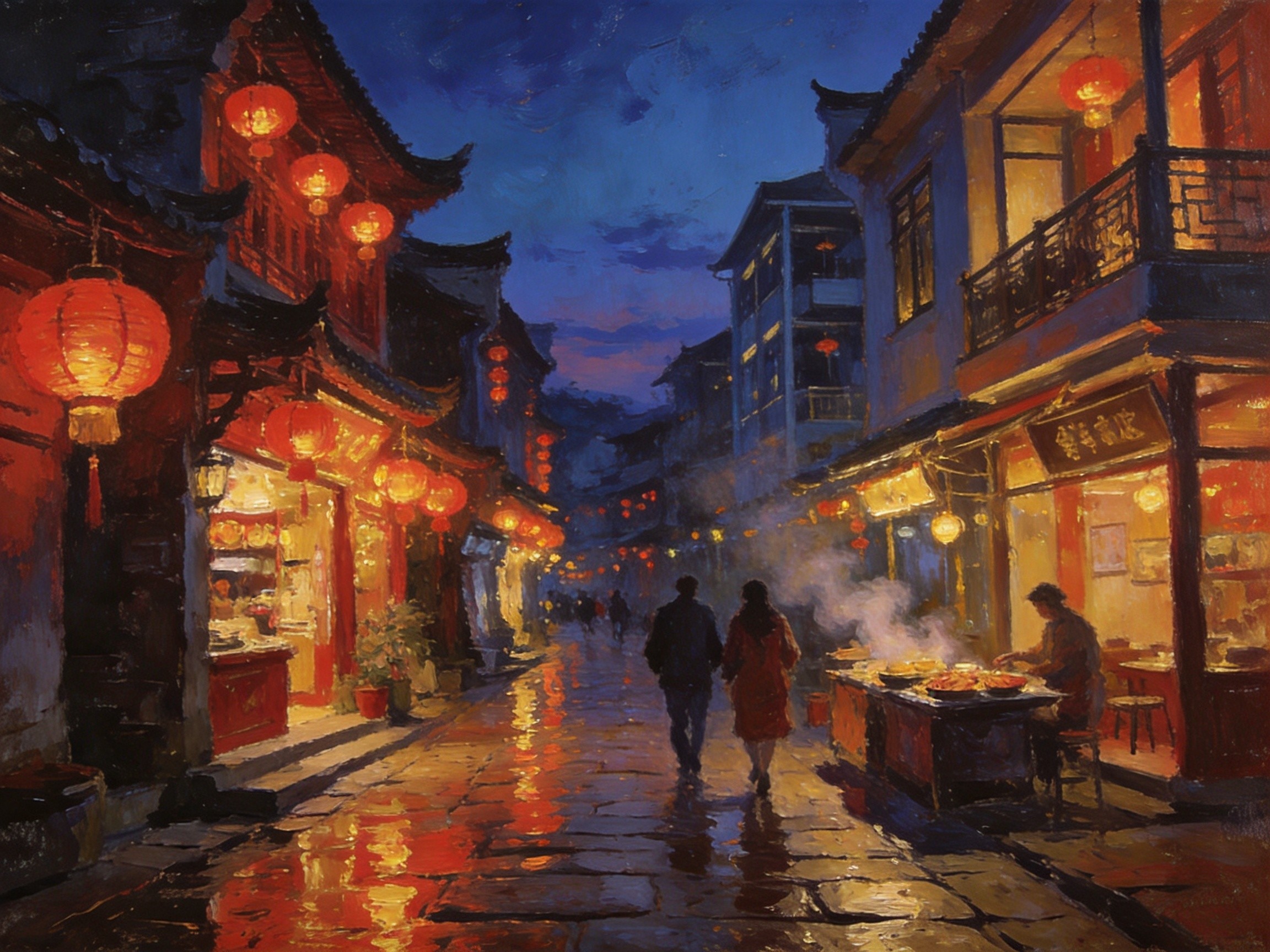 肥西古镇灯火暖人