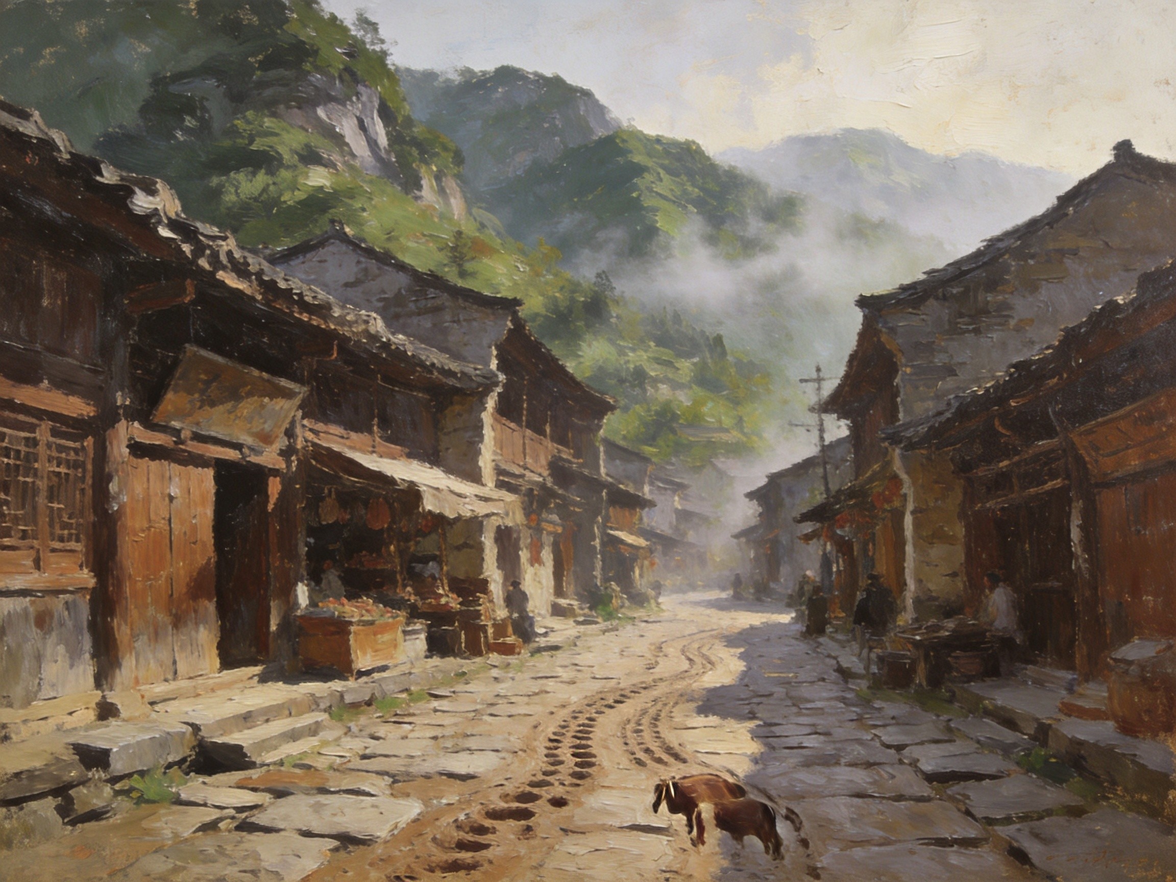华阳古镇傥骆古道青石板路的千年沧桑