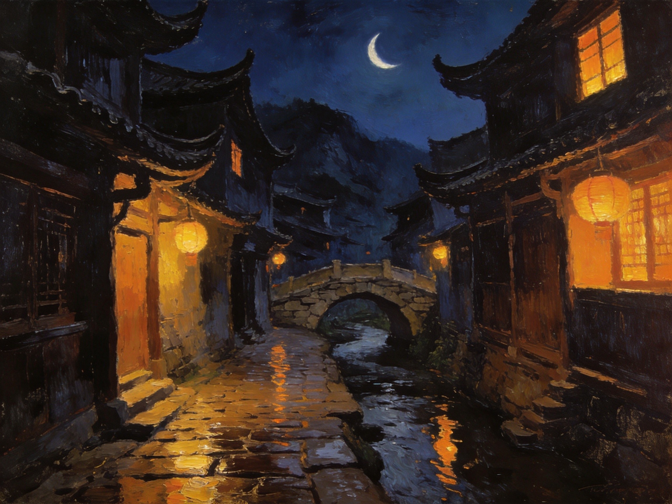 古镇夜泉