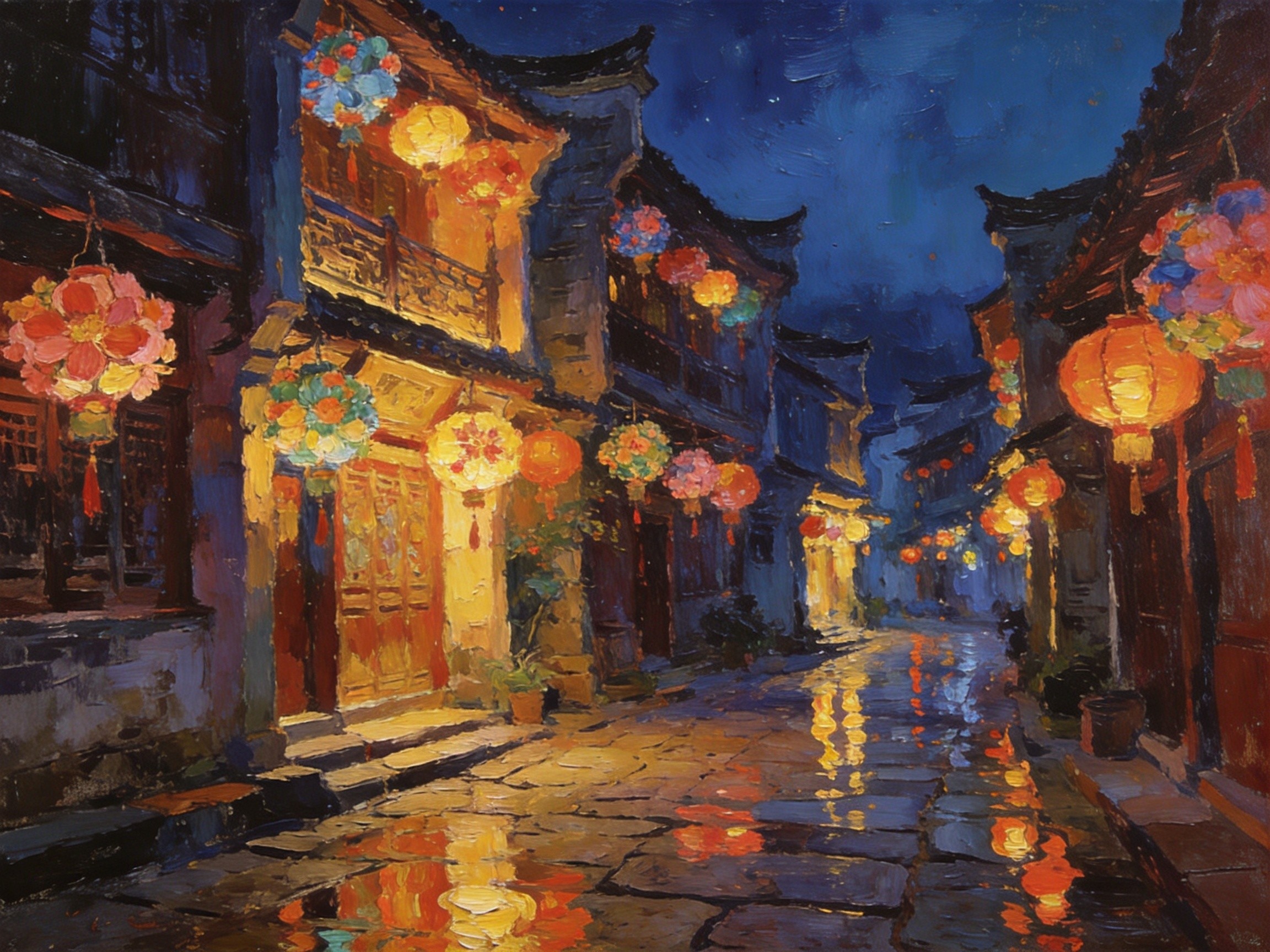 谷城老街夜花灯