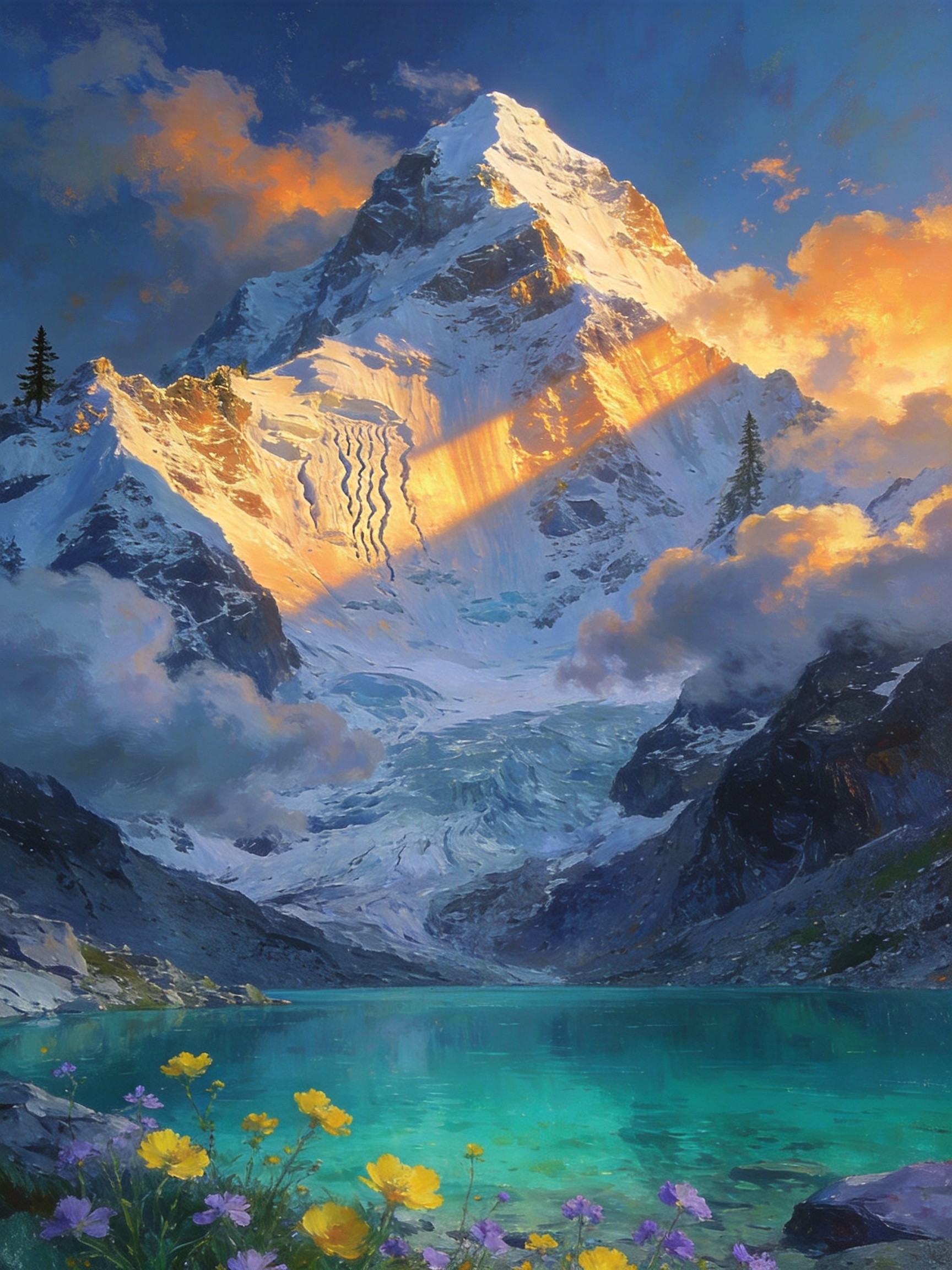 太白山巅终年积雪与高山湖泊