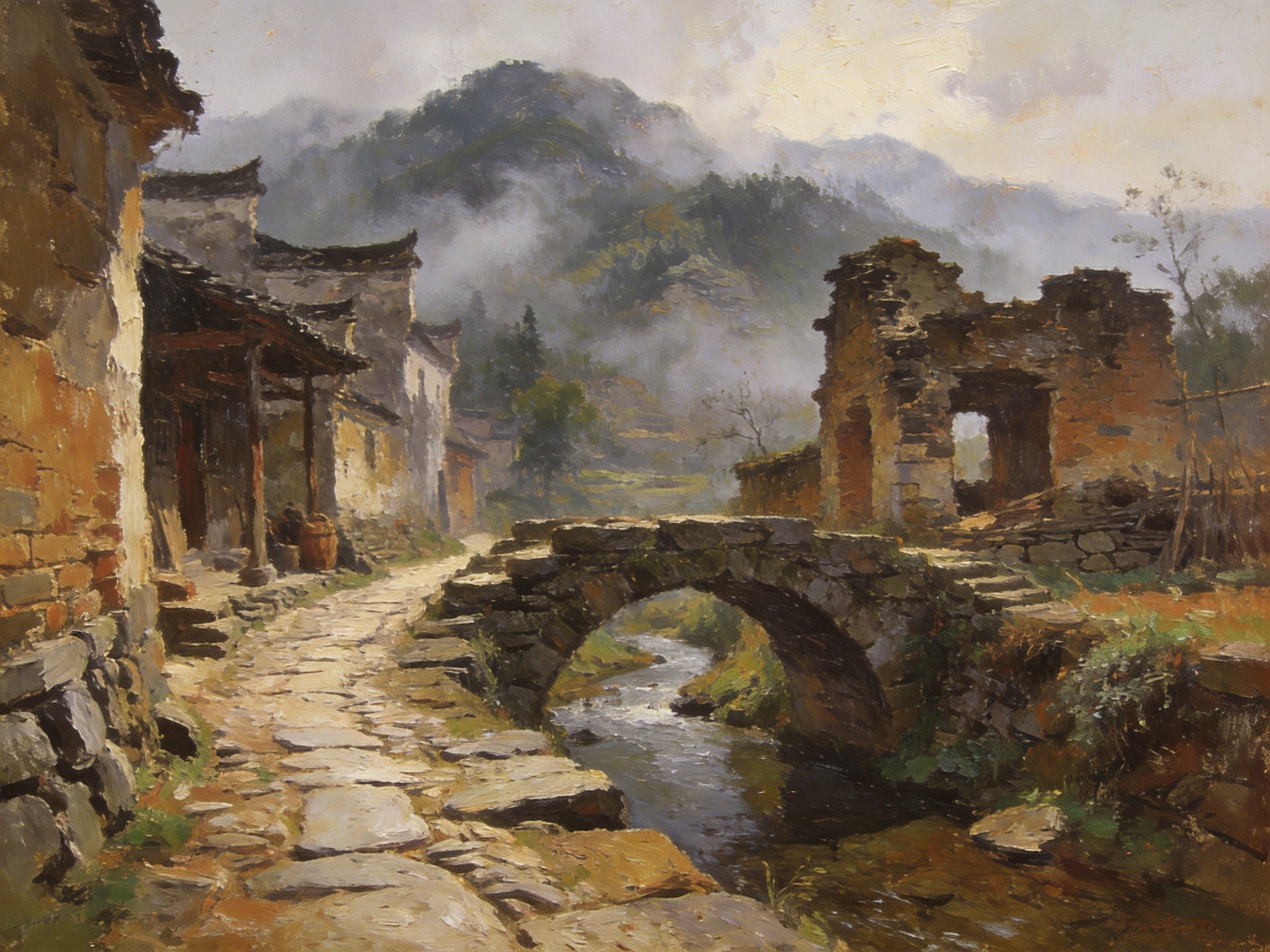 古驿道上的石板辙痕