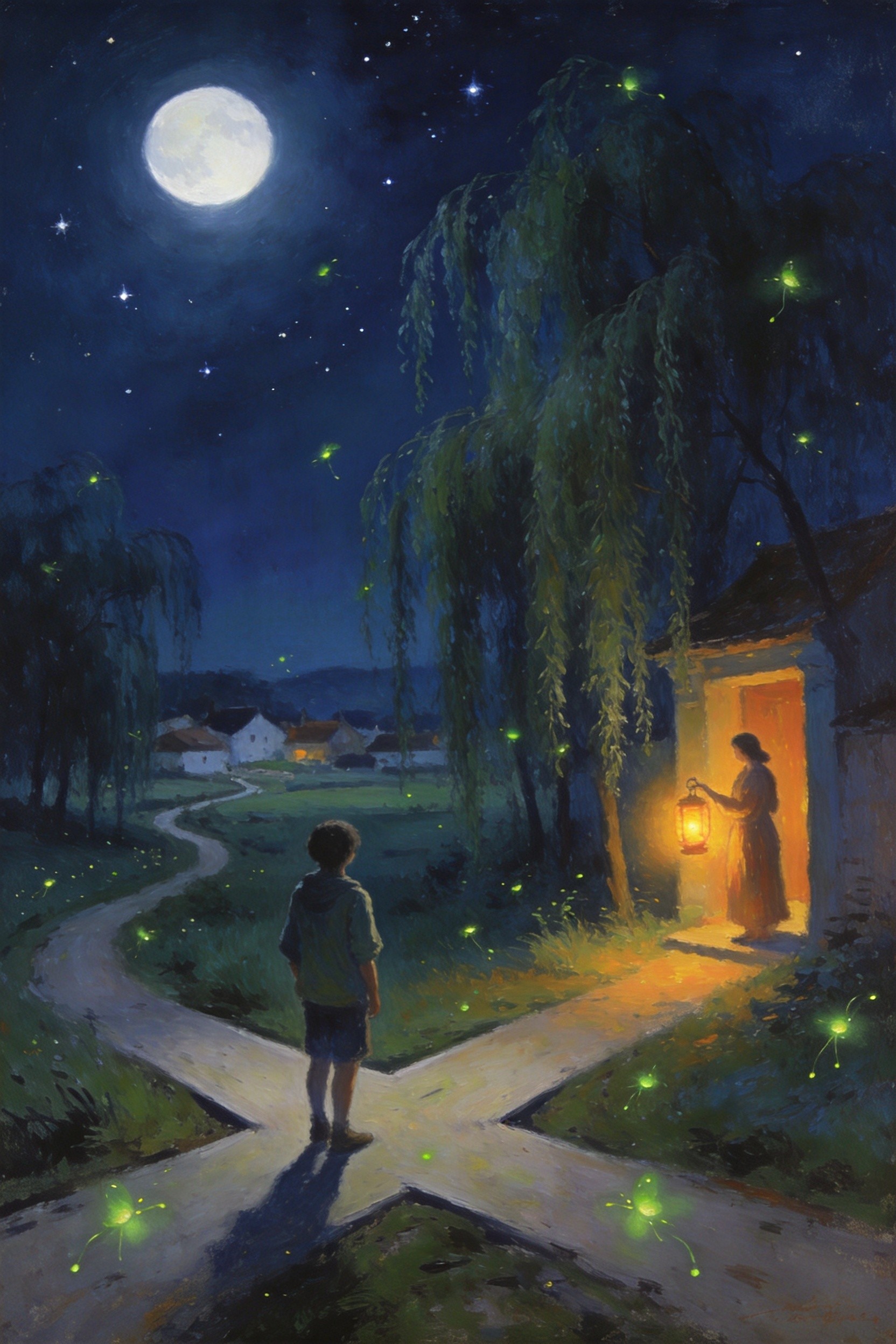 月夜思归故乡灯