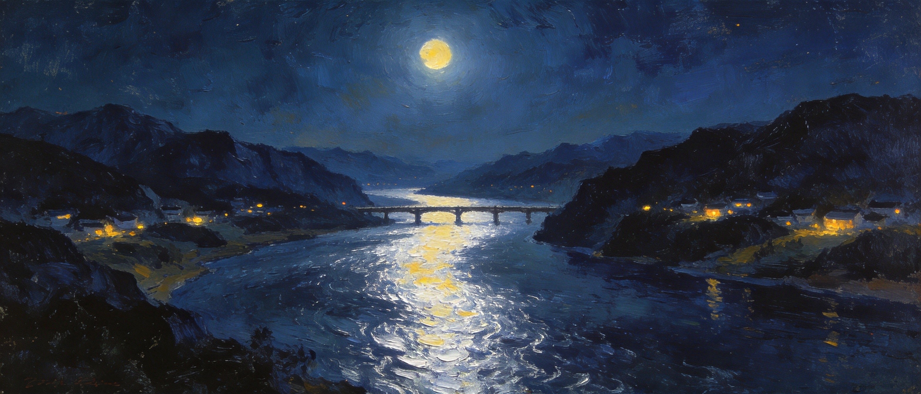 丰顺月夜韩江远眺