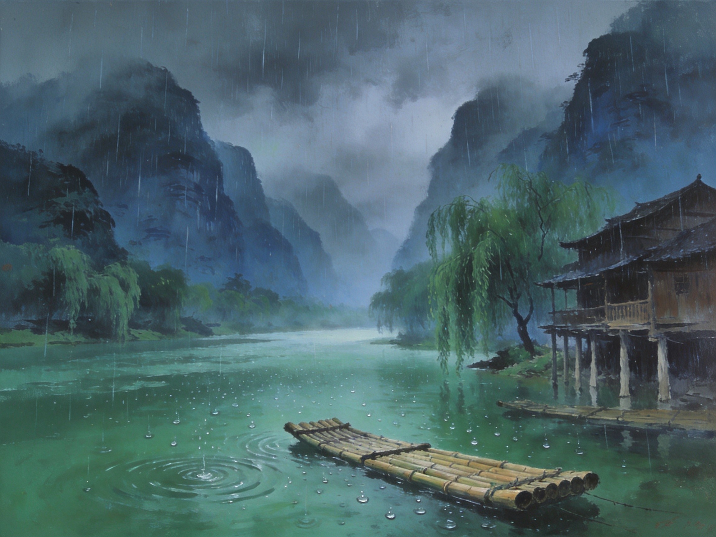 青弋江烟雨如画