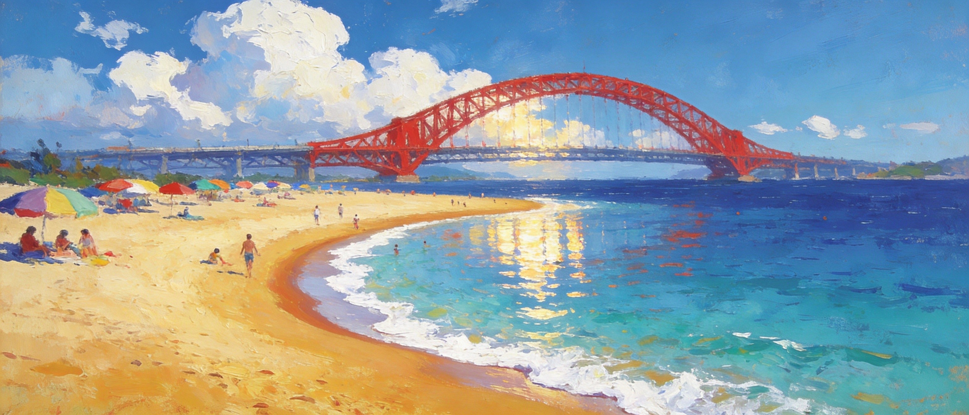 梅山湾蓝海红桥