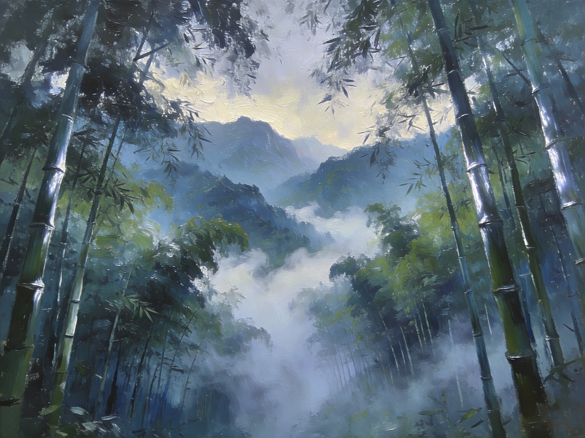 雾锁竹海