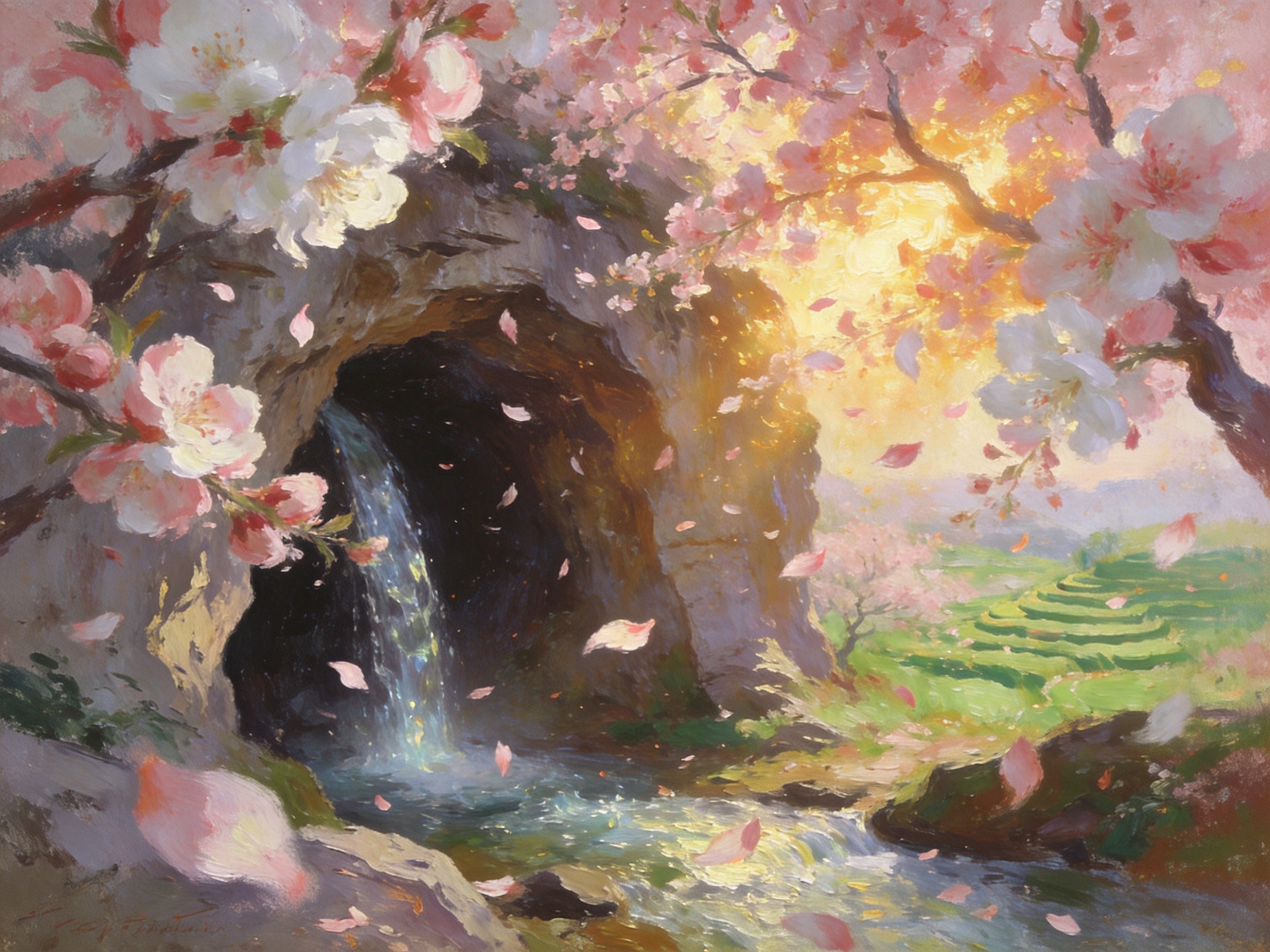 桃花源古洞桃林夹岸