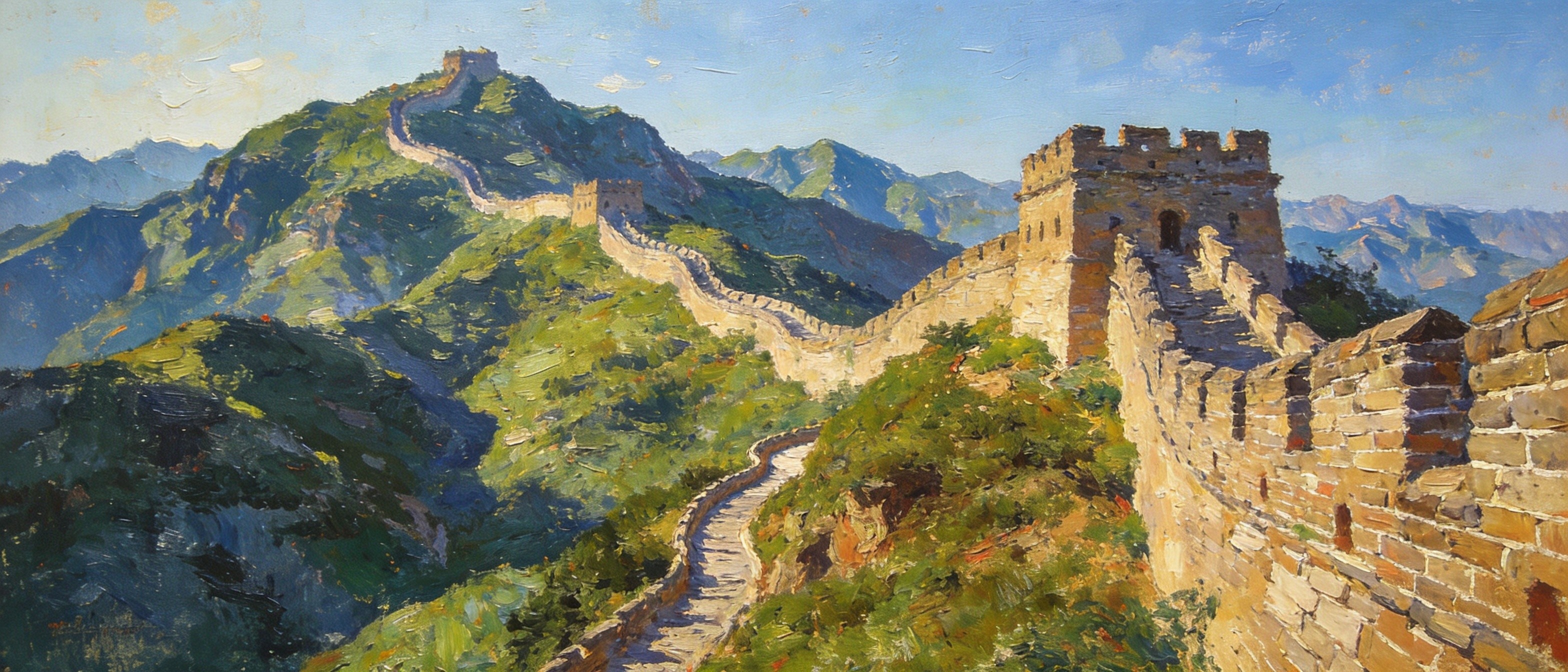 样边长城蜿蜒山脊