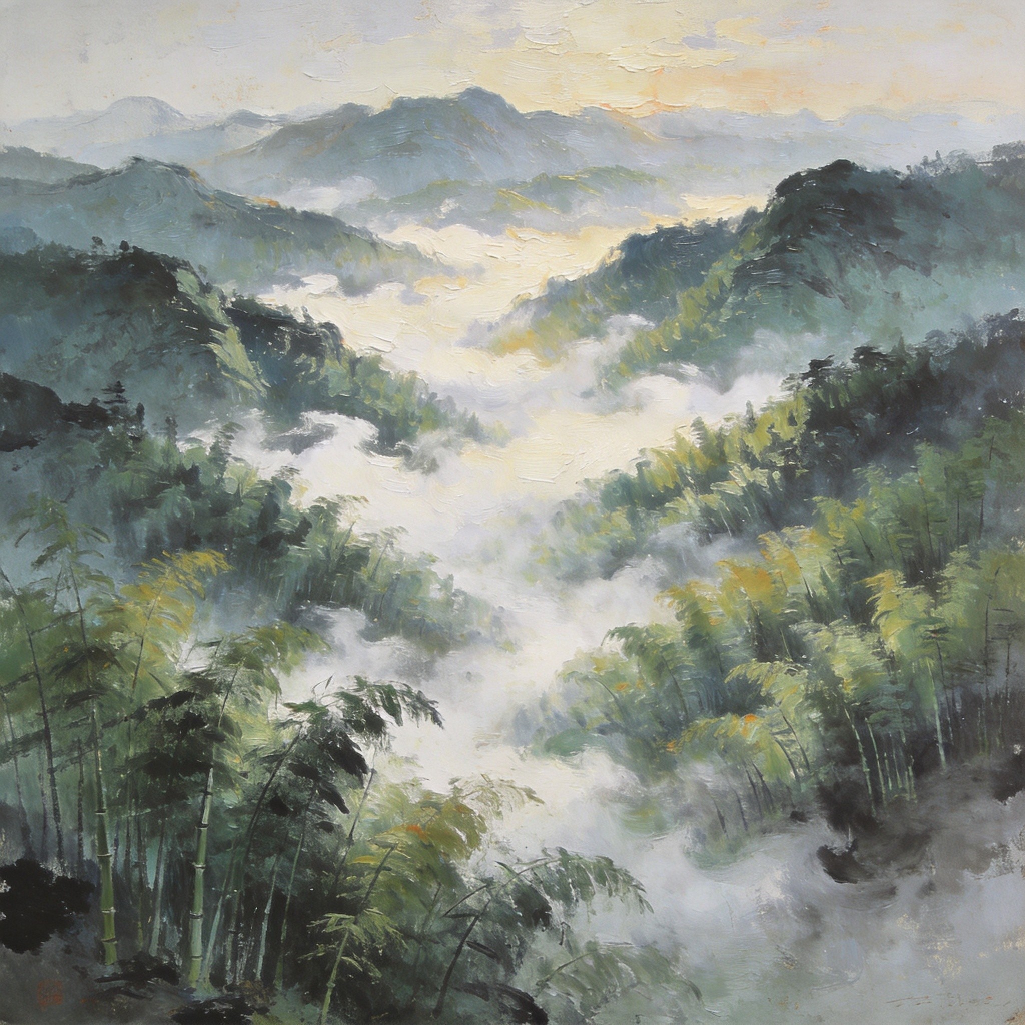 竹海烟岚晨景