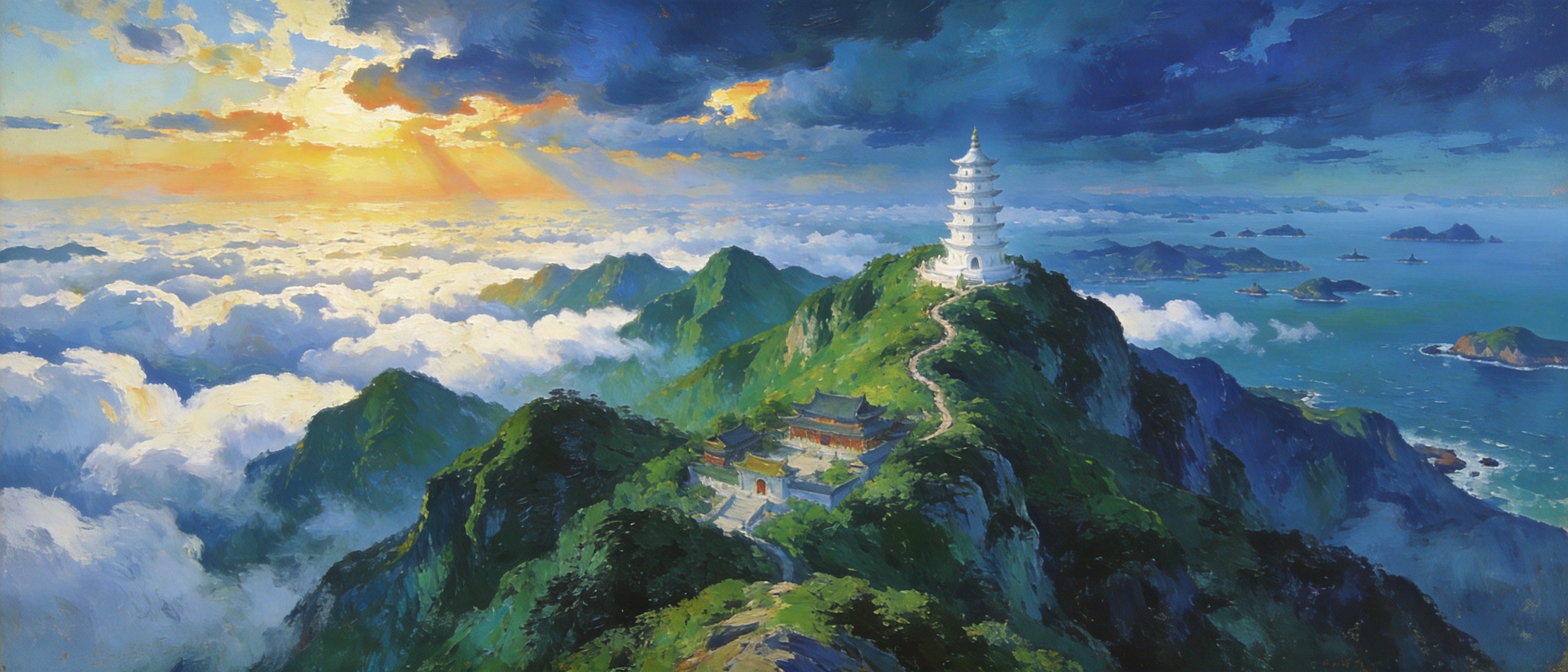 磨心山云海宝塔