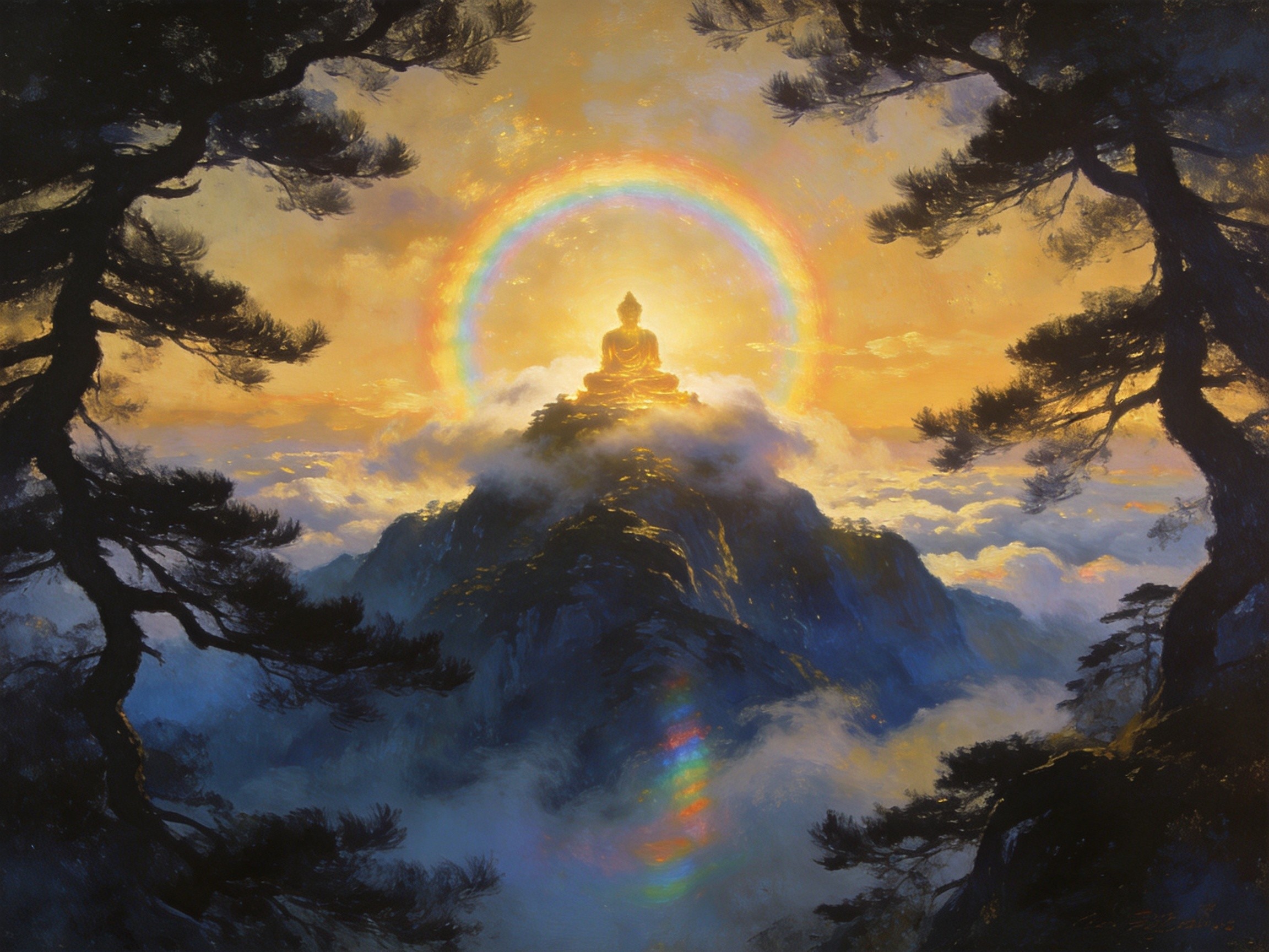 岚皋深山中的原始森林溪流