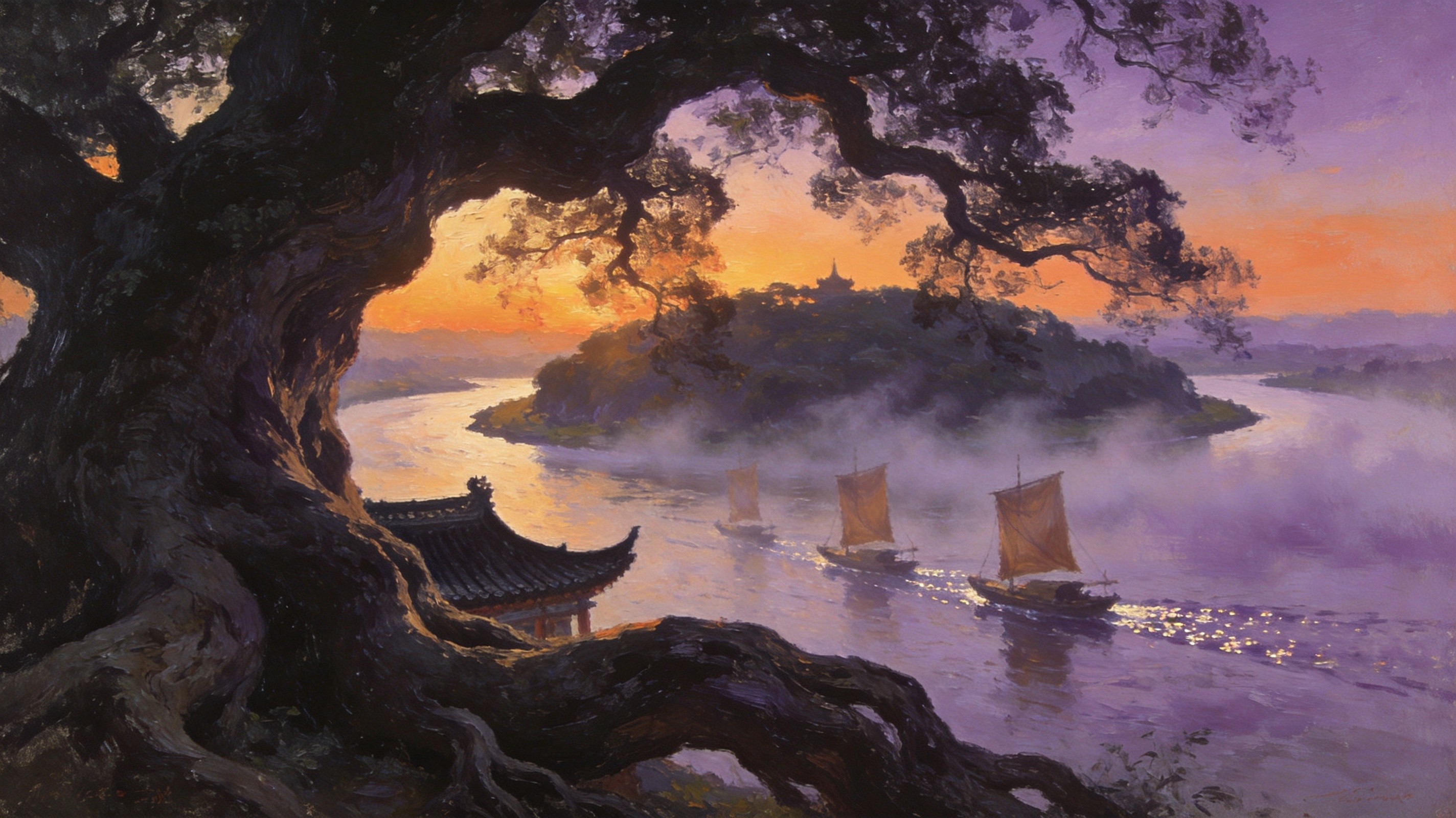 沅江水天一色全景