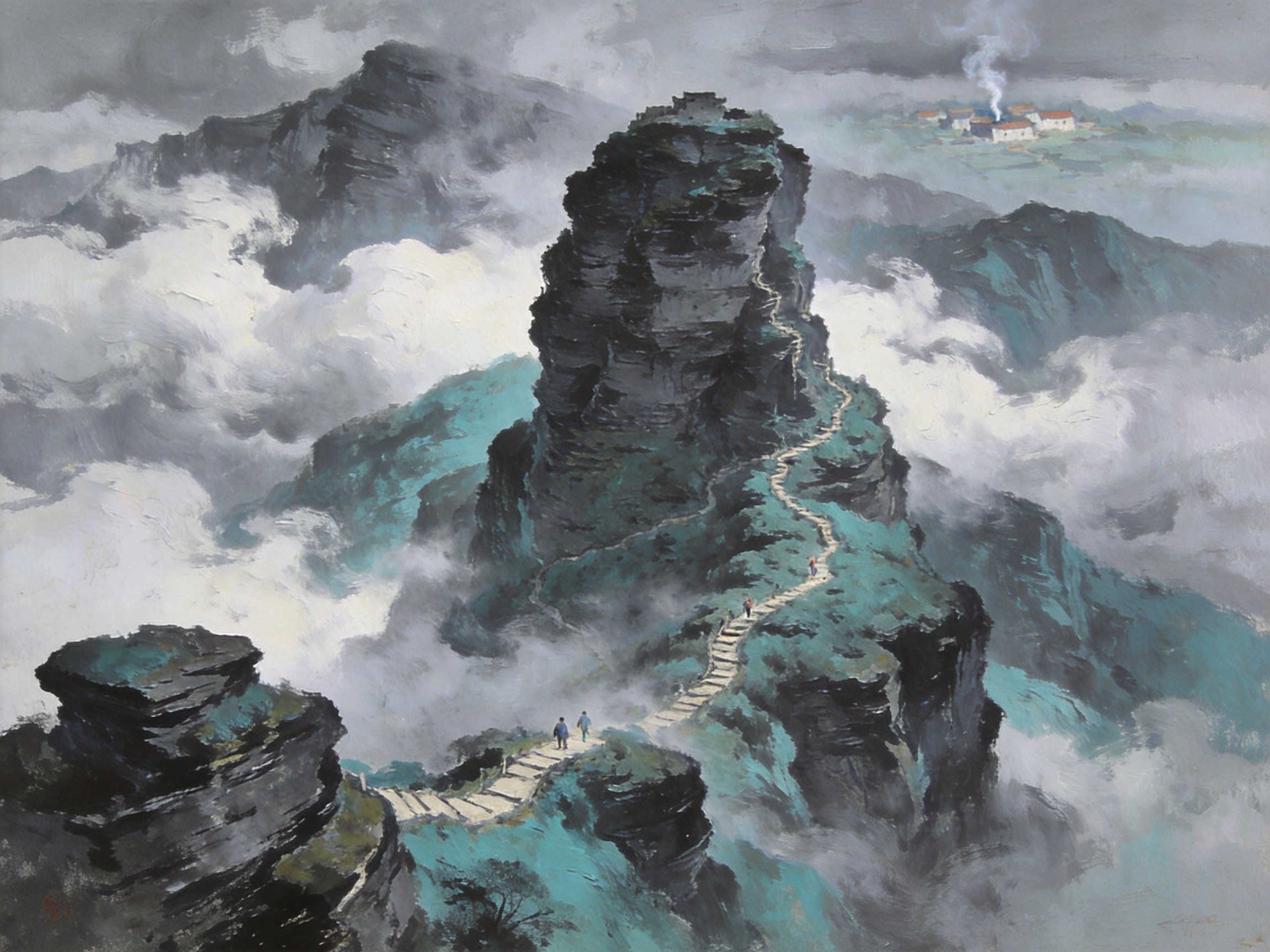 鸟道盘空天上人家