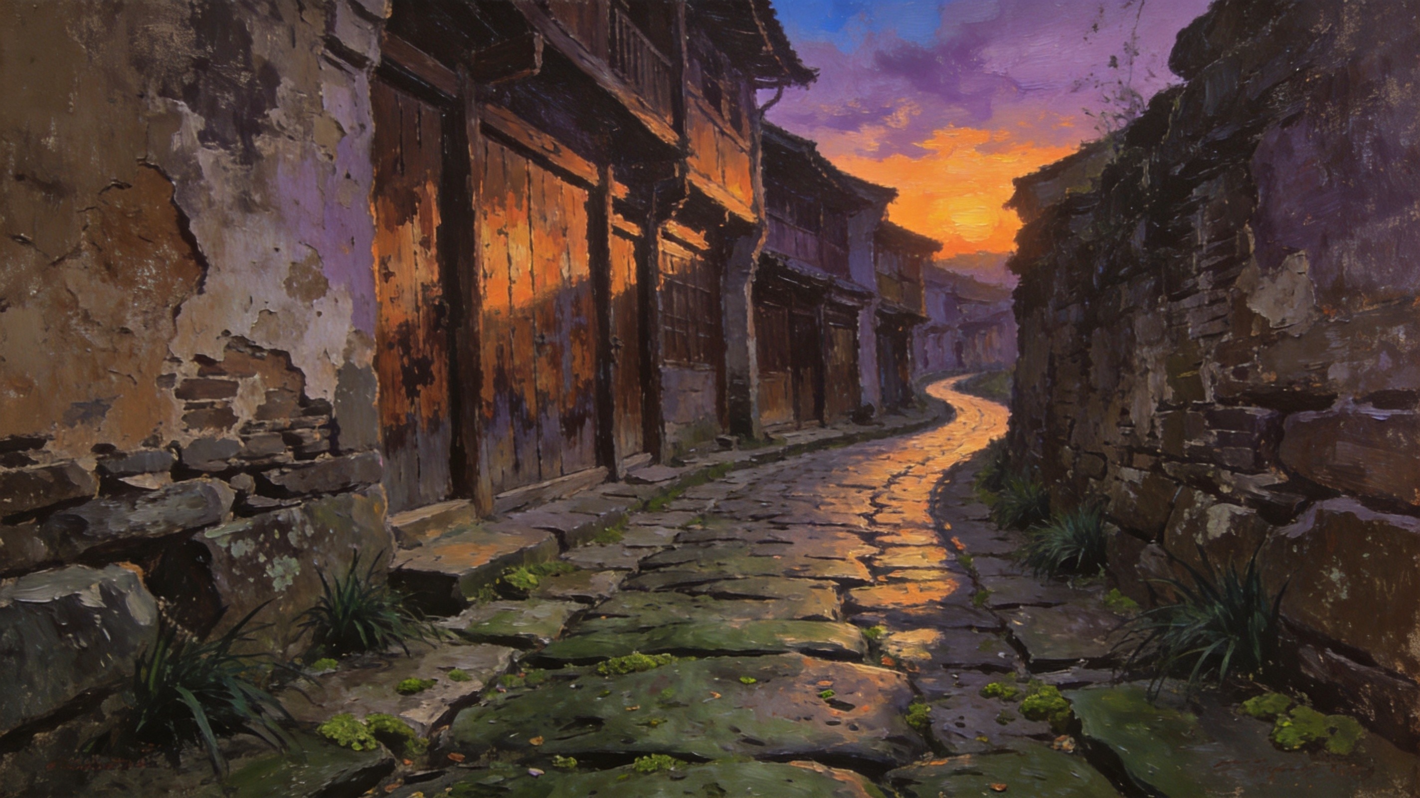 龙溪古镇青石板路的悠长岁月